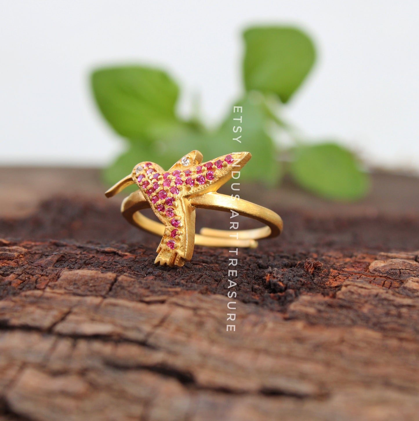 Ruby Dainty Gold Plated Ring