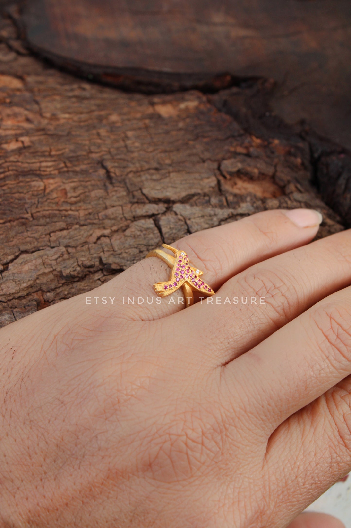 Ruby Dainty Gold Plated Ring