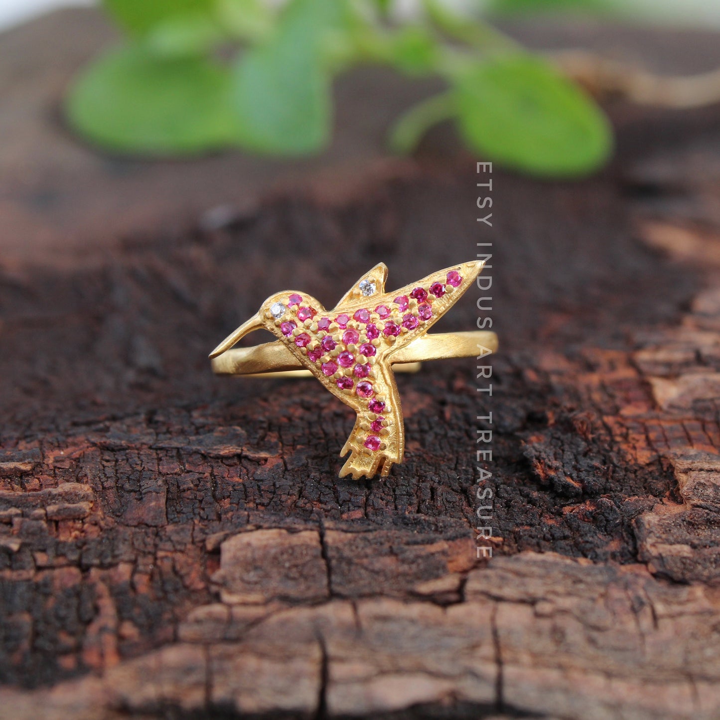 Ruby Dainty Gold Plated Ring