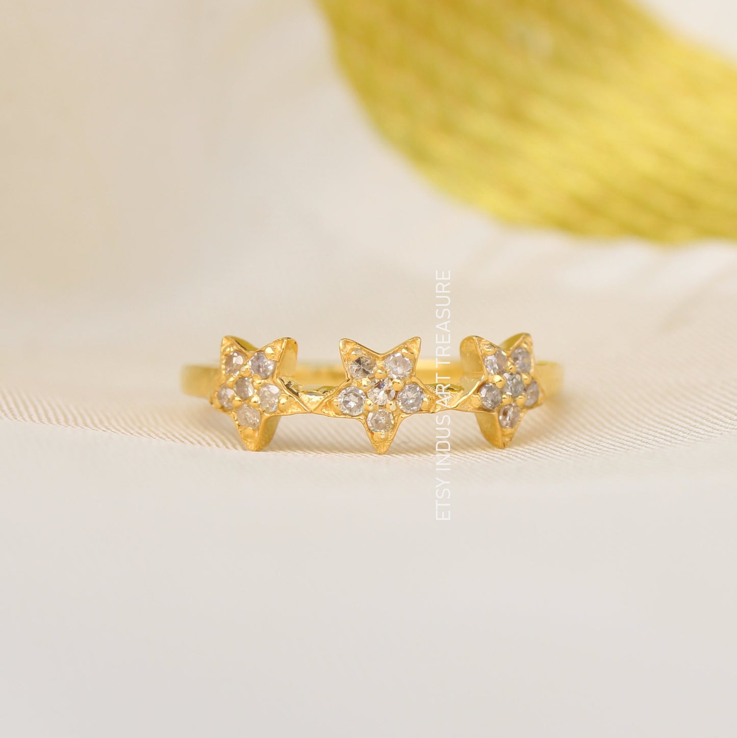 Blue Sapphire Gold Plated Ring
