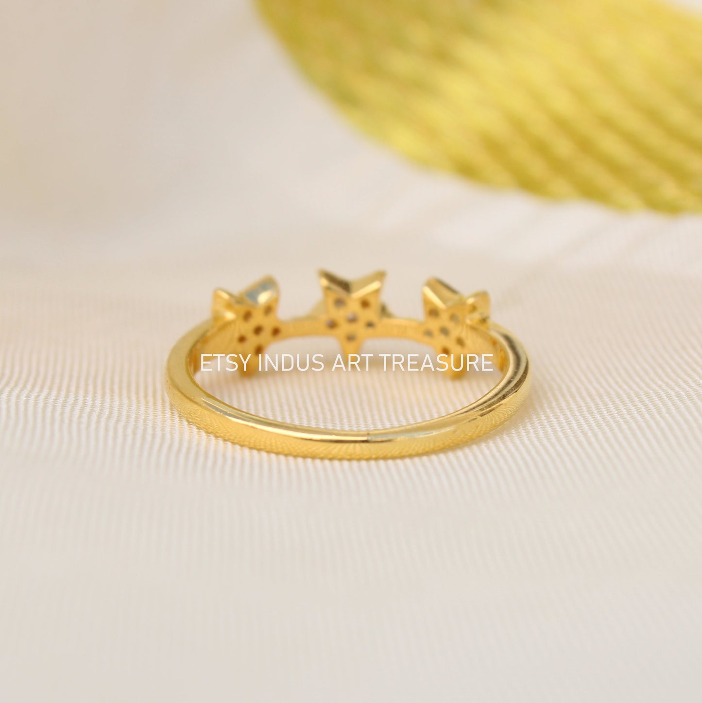 Blue Sapphire Gold Plated Ring