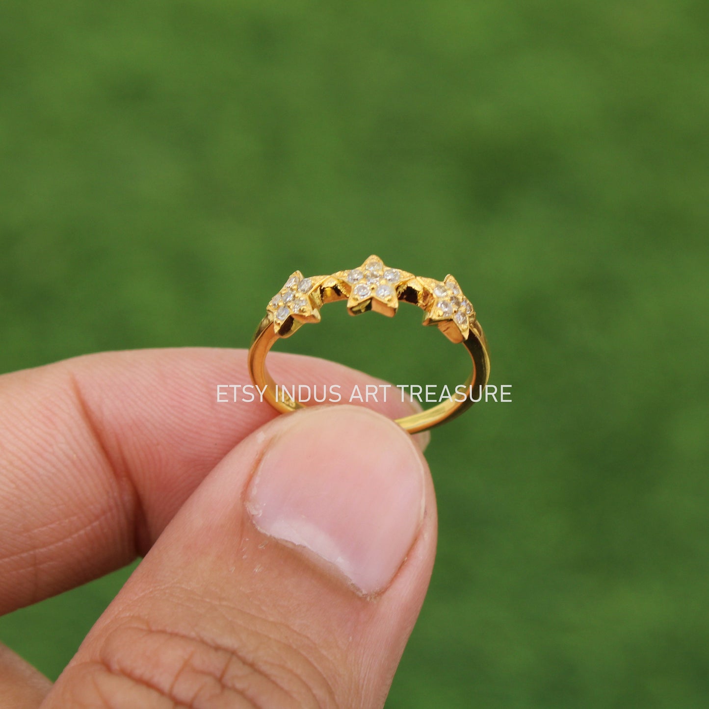 Blue Sapphire Gold Plated Ring