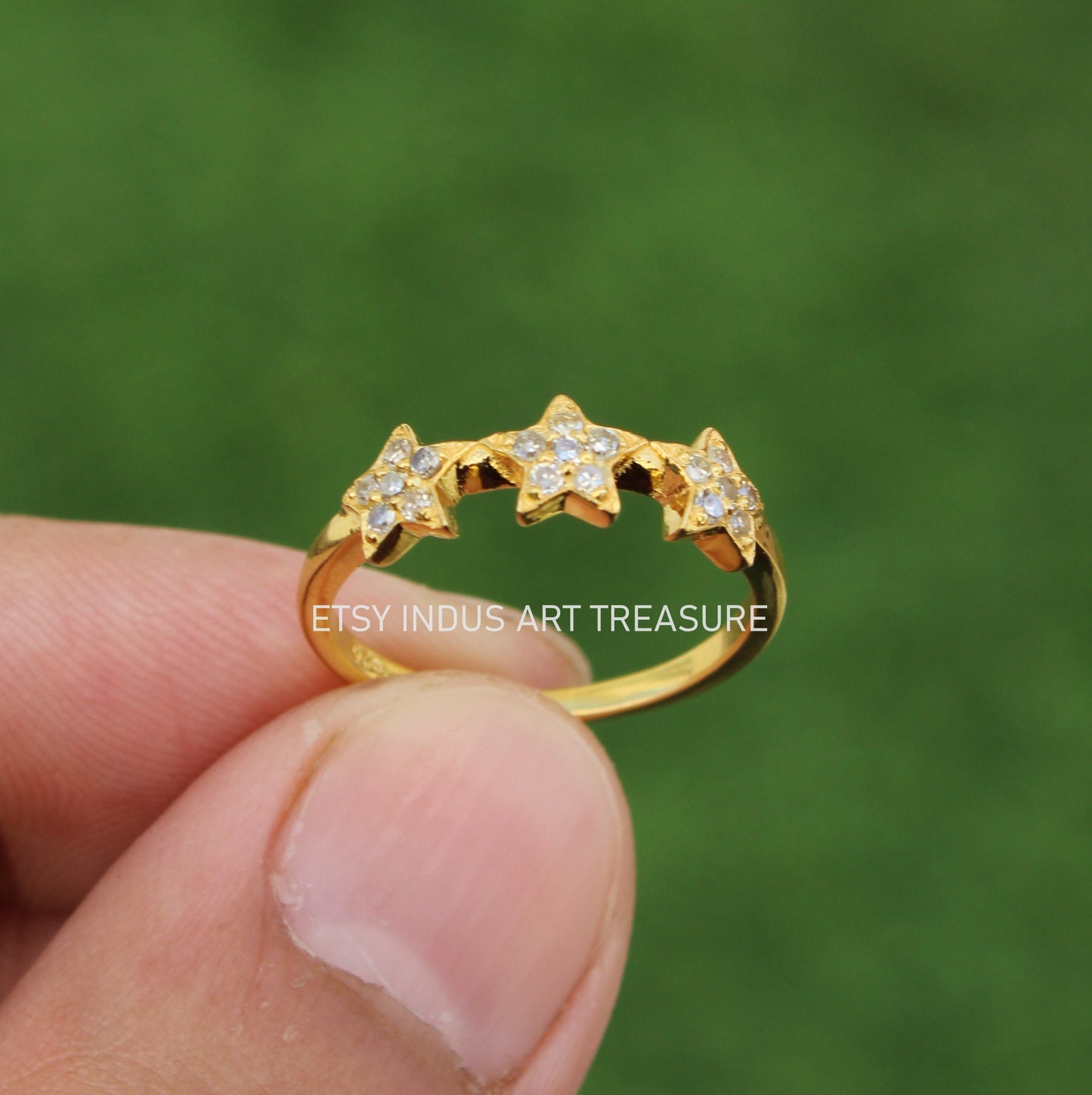 Blue Sapphire Gold Plated Ring