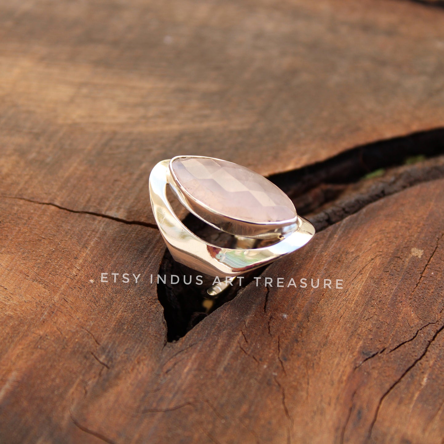 Rose Quartz Statement Ring