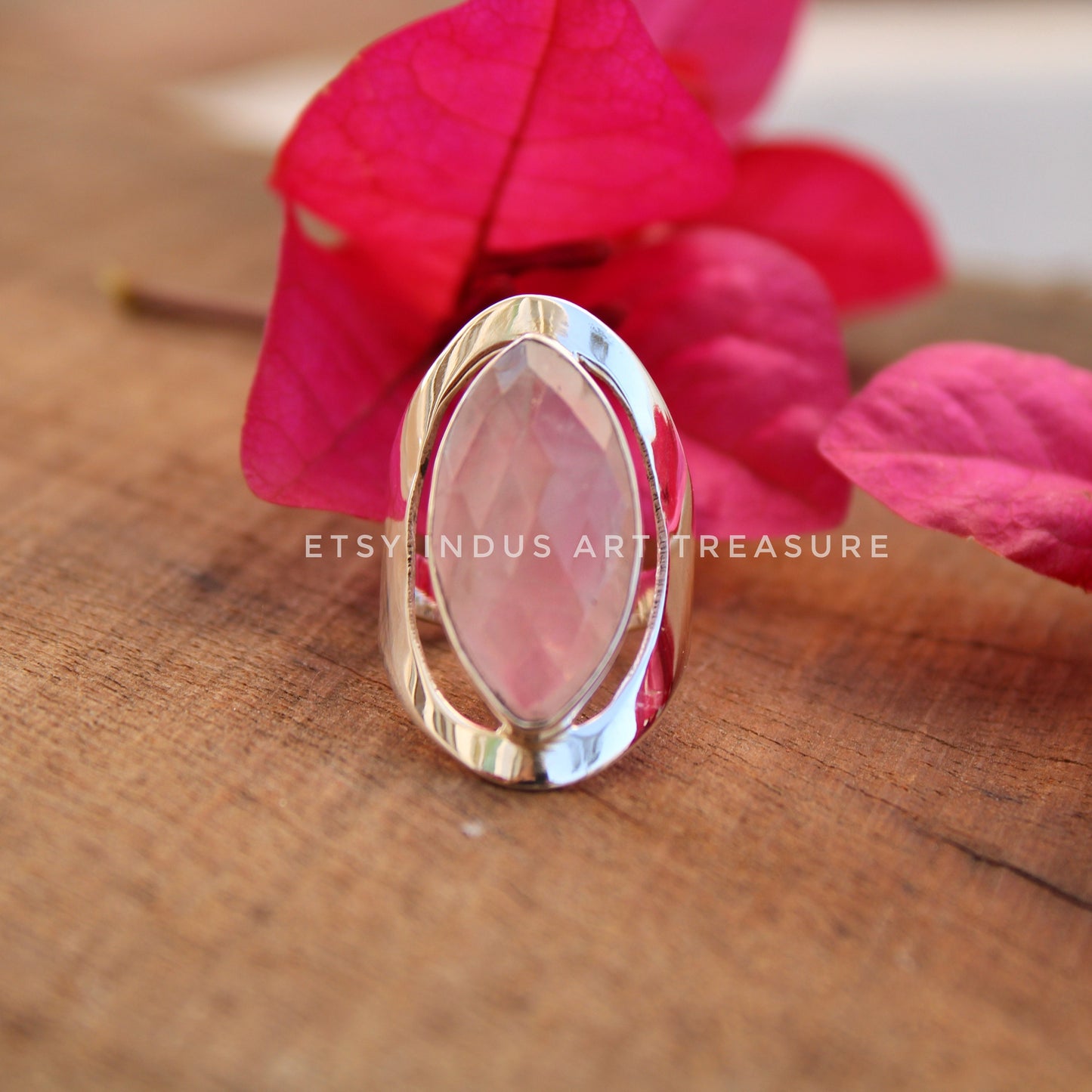 Rose Quartz Statement Ring