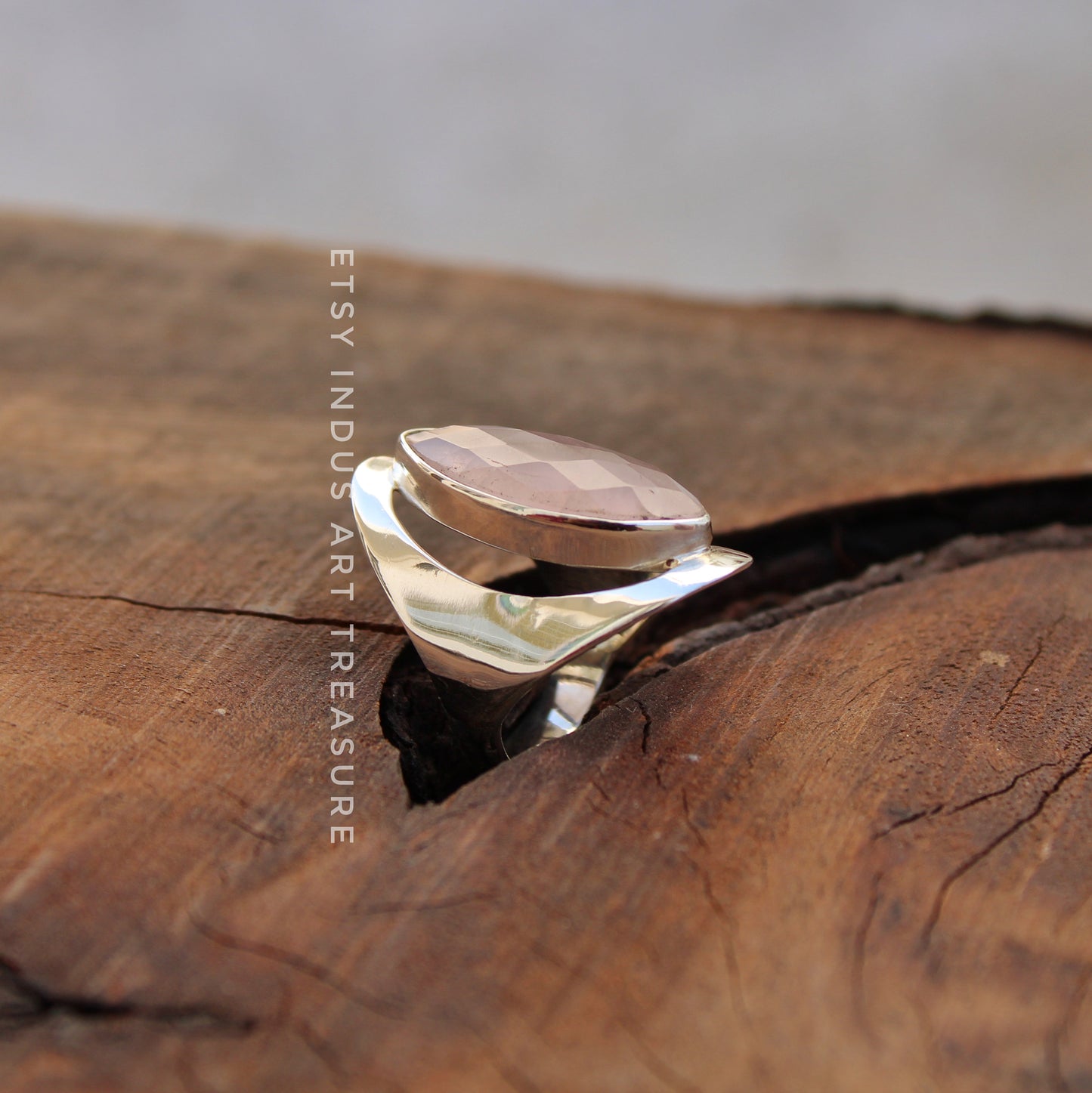 Rose Quartz Statement Ring