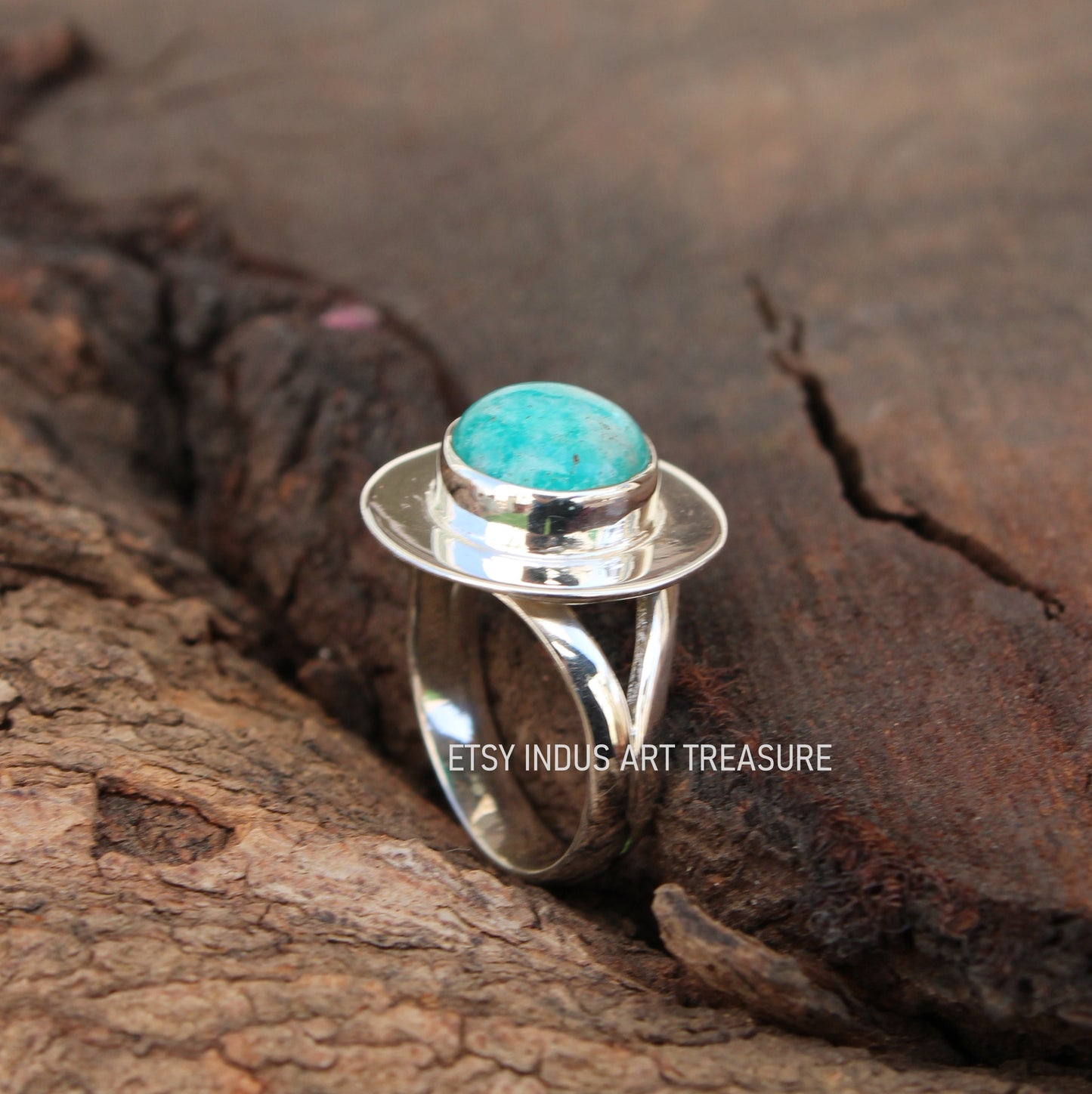 Blue Amazonite Boho Ring