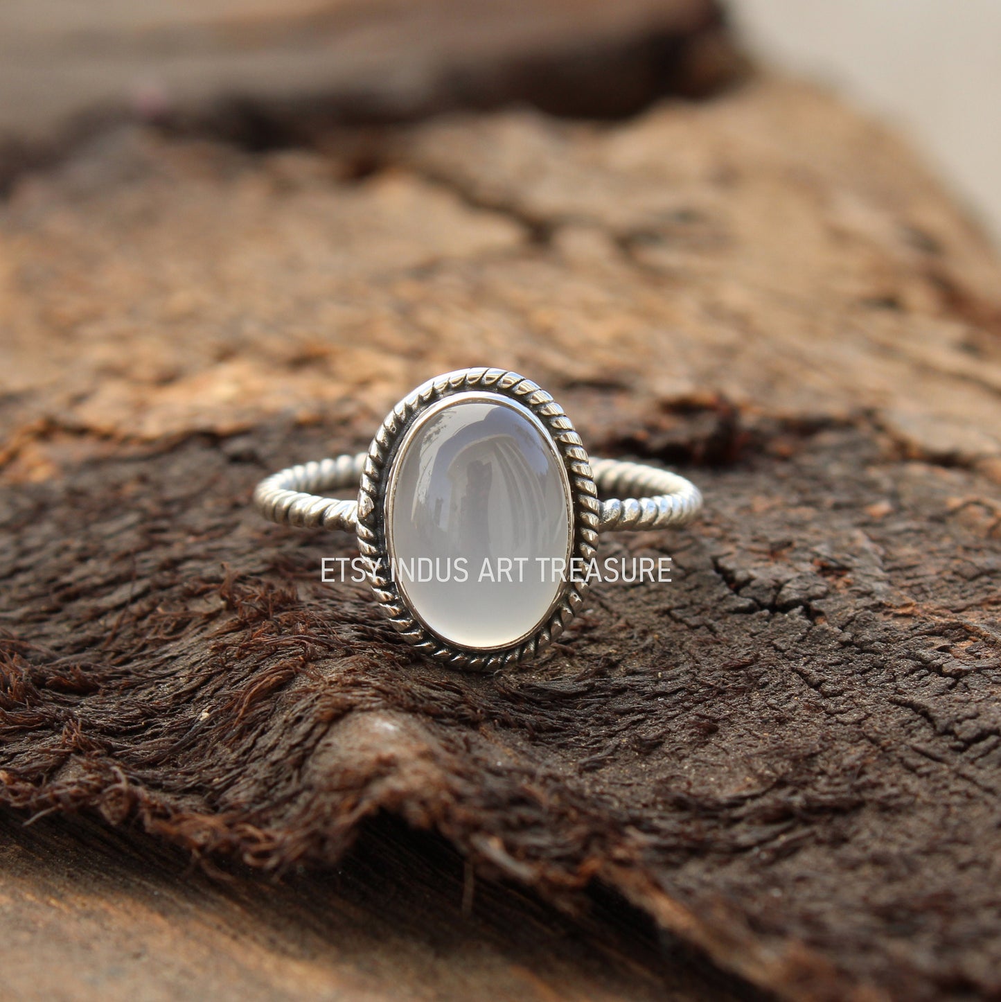 White Chalcedony Ring