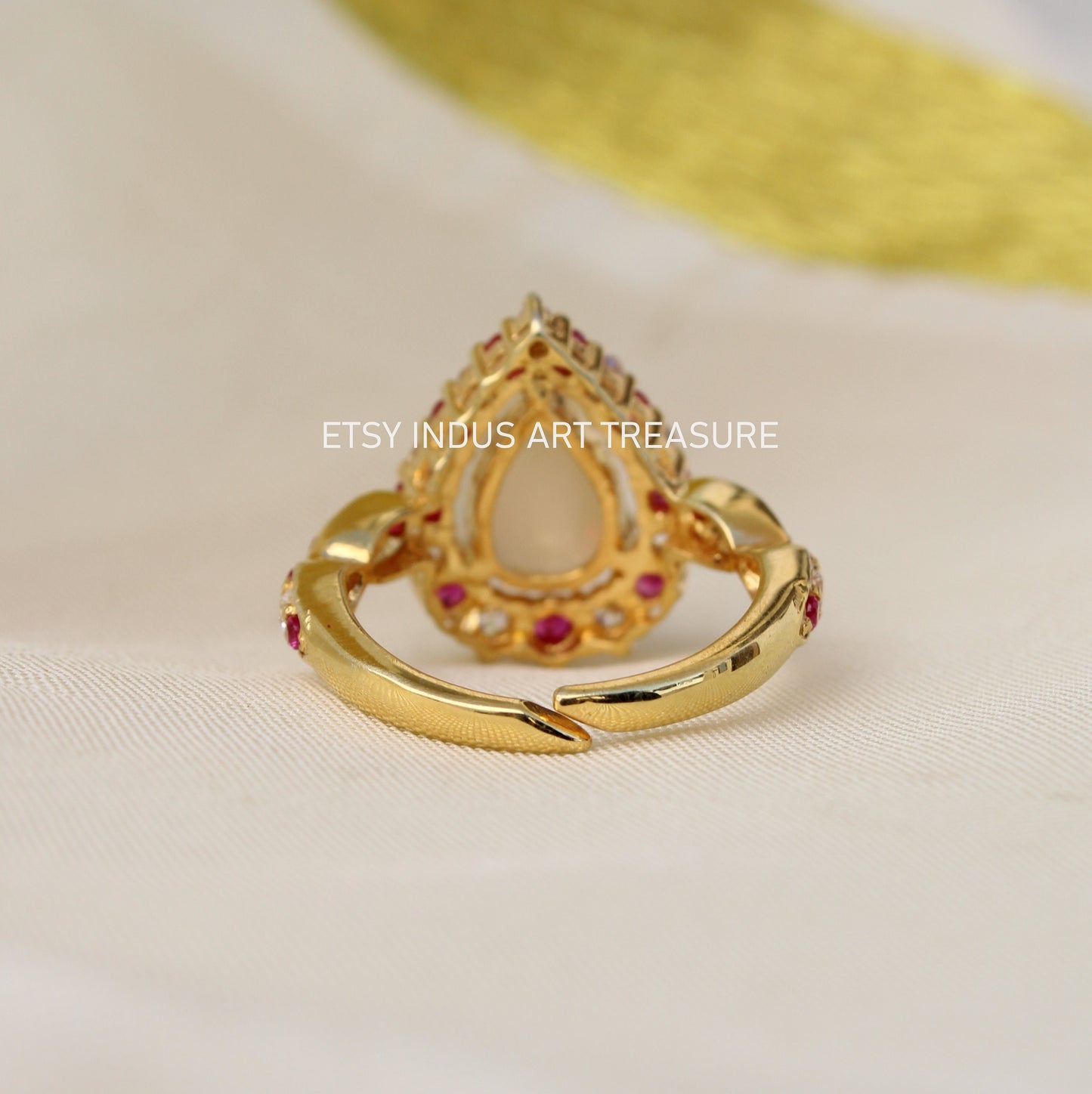 Fire Opal Gold Gemstone Ring