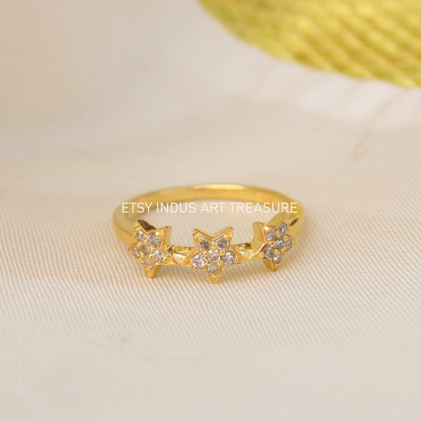 Blue Sapphire Gold Plated Ring