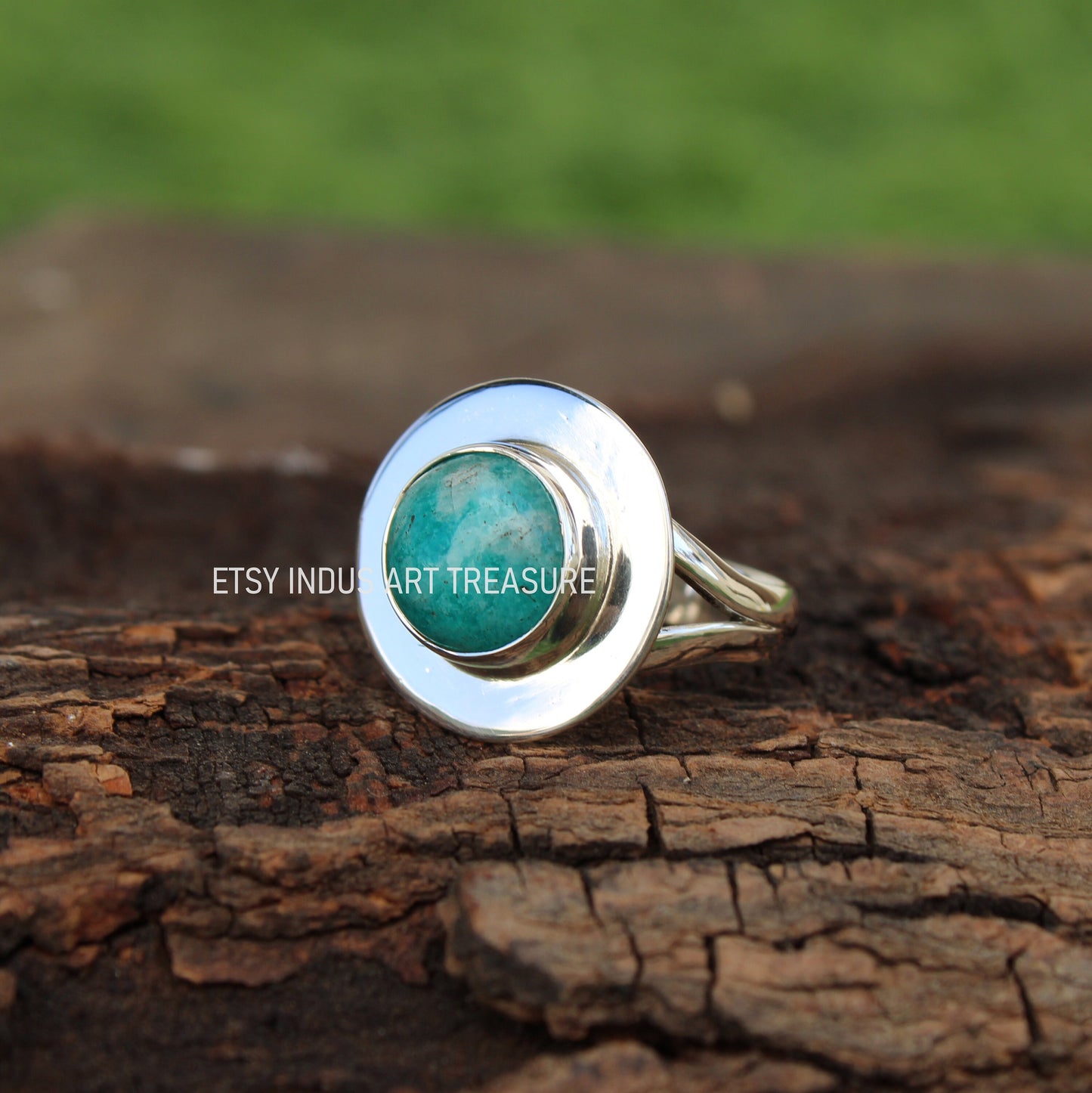 Blue Amazonite Boho Ring