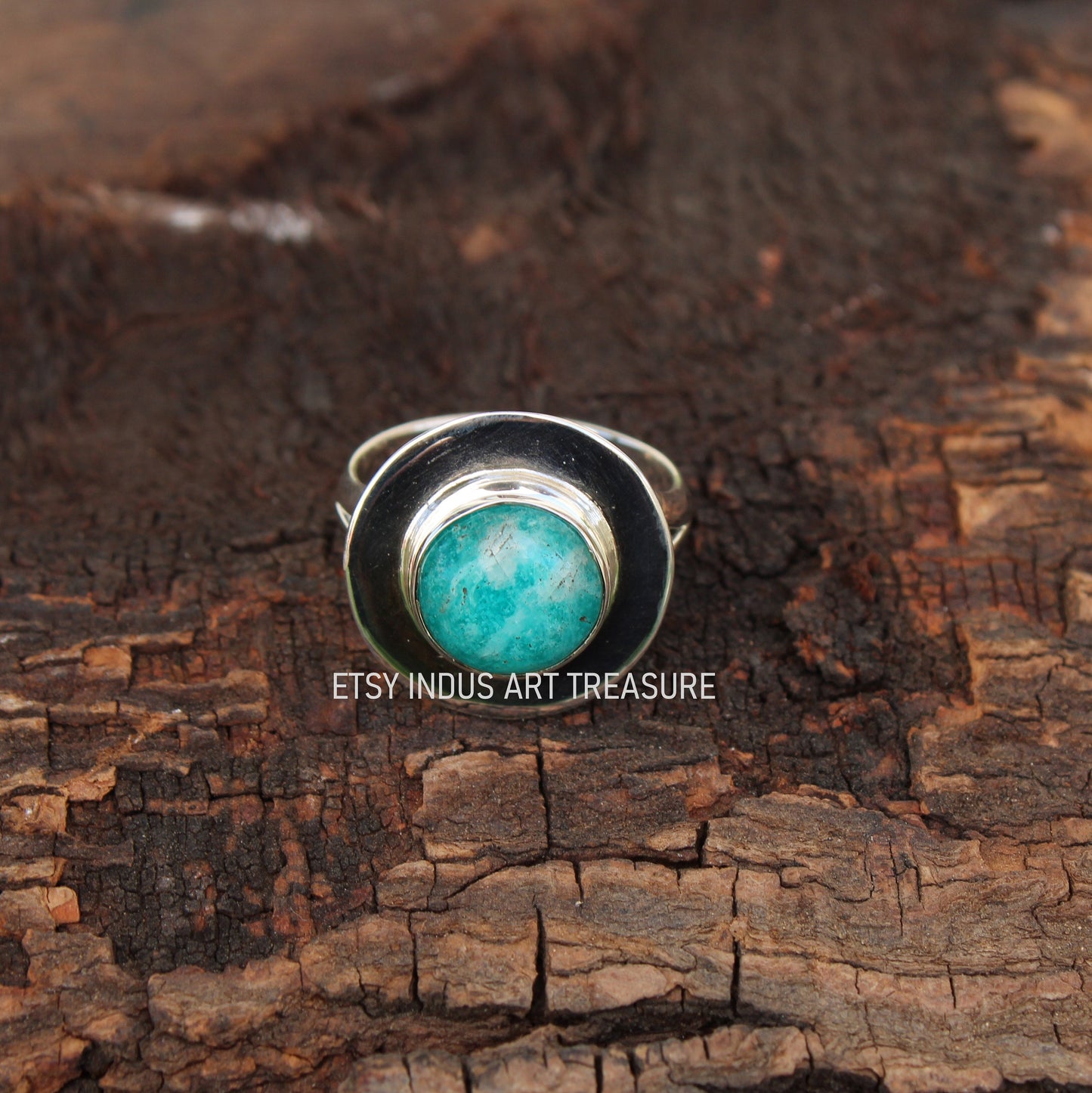 Blue Amazonite Boho Ring