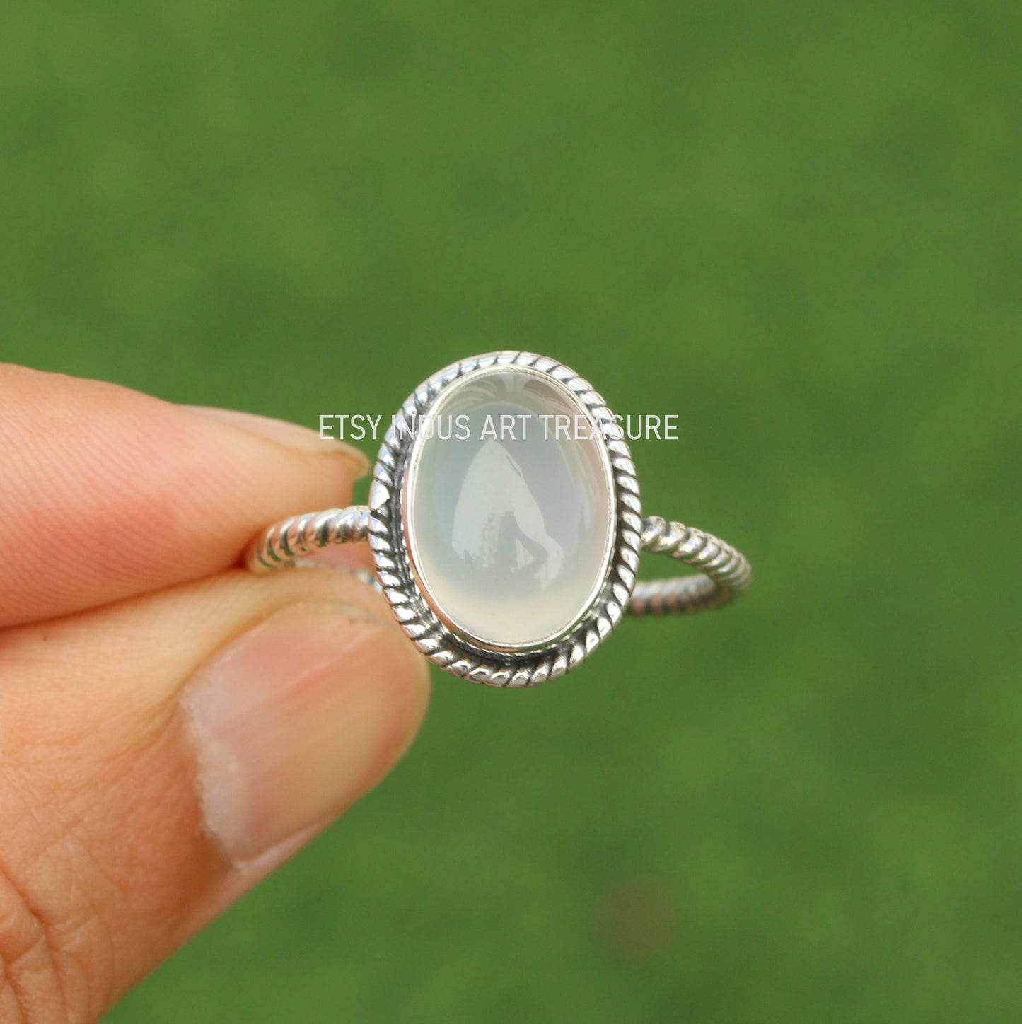 White Chalcedony Ring