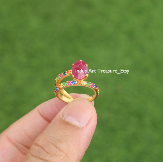 Ruby Gold Plated Ring