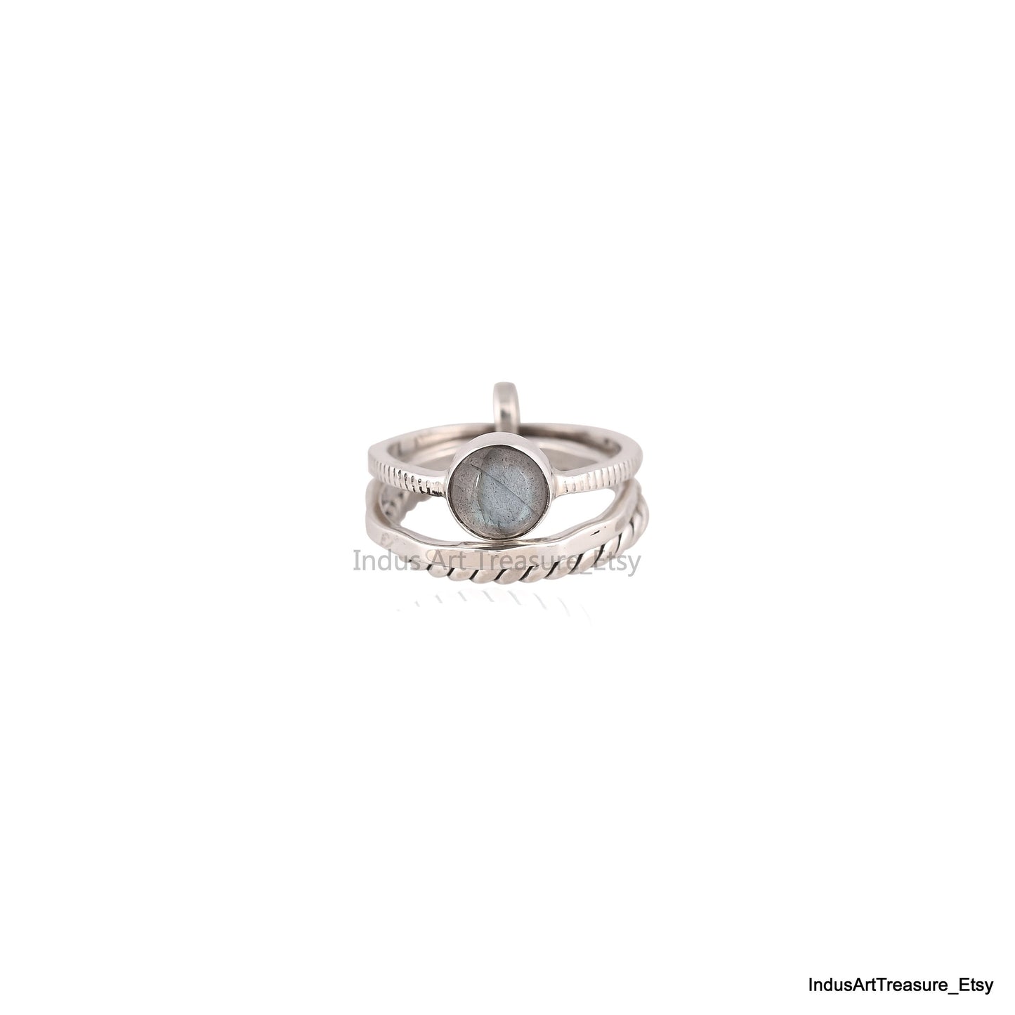 Blue Labradorite Stacking Ring Set
