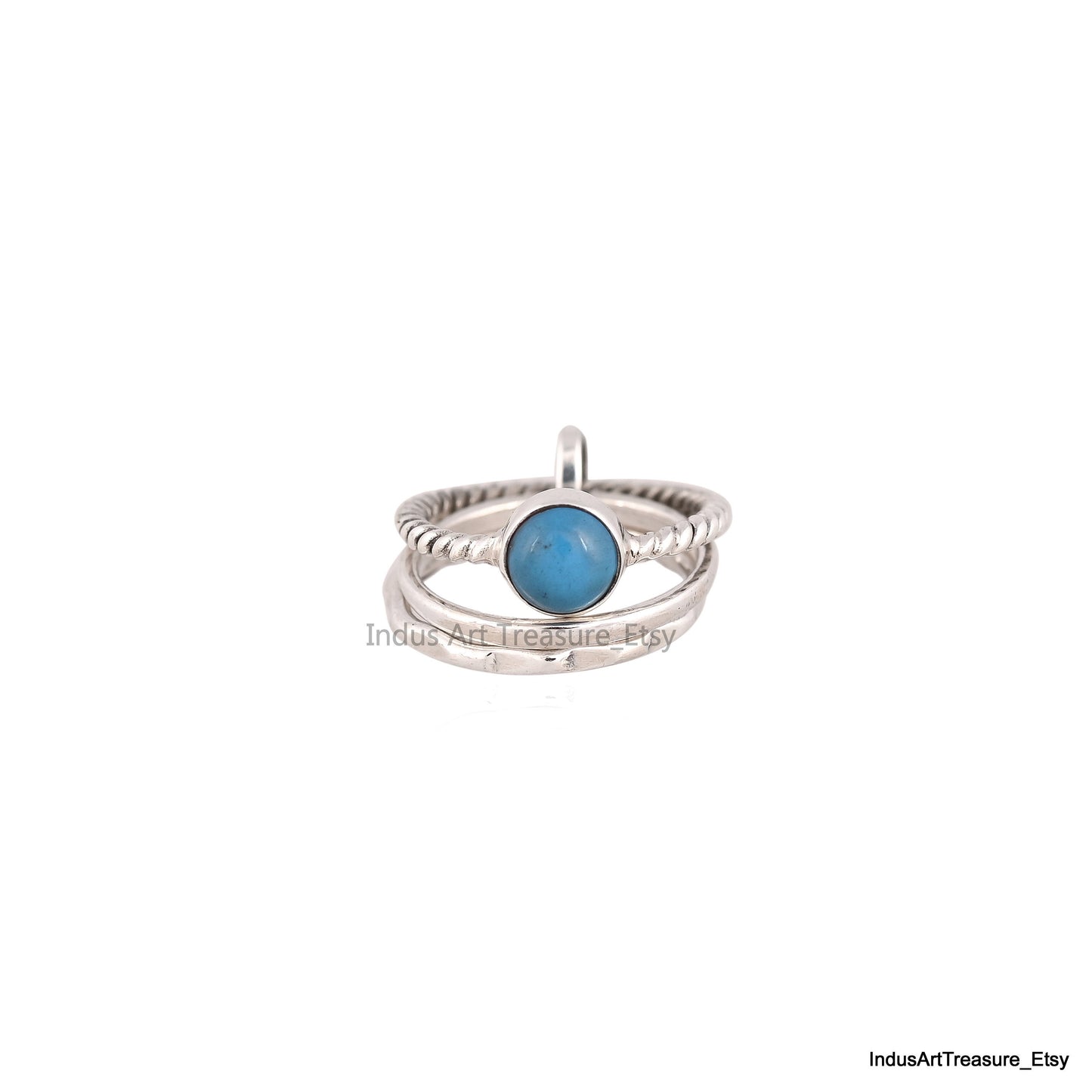 Blue Turquoise Stacking Ring Set
