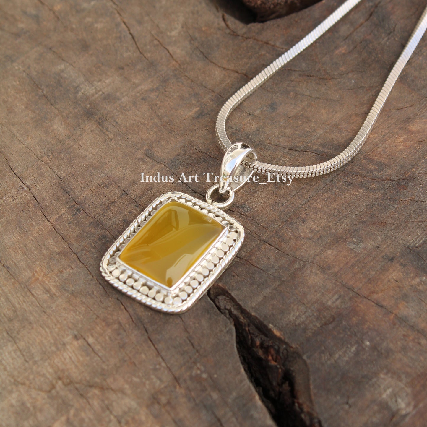 Yellow Onyx Boho Pendant