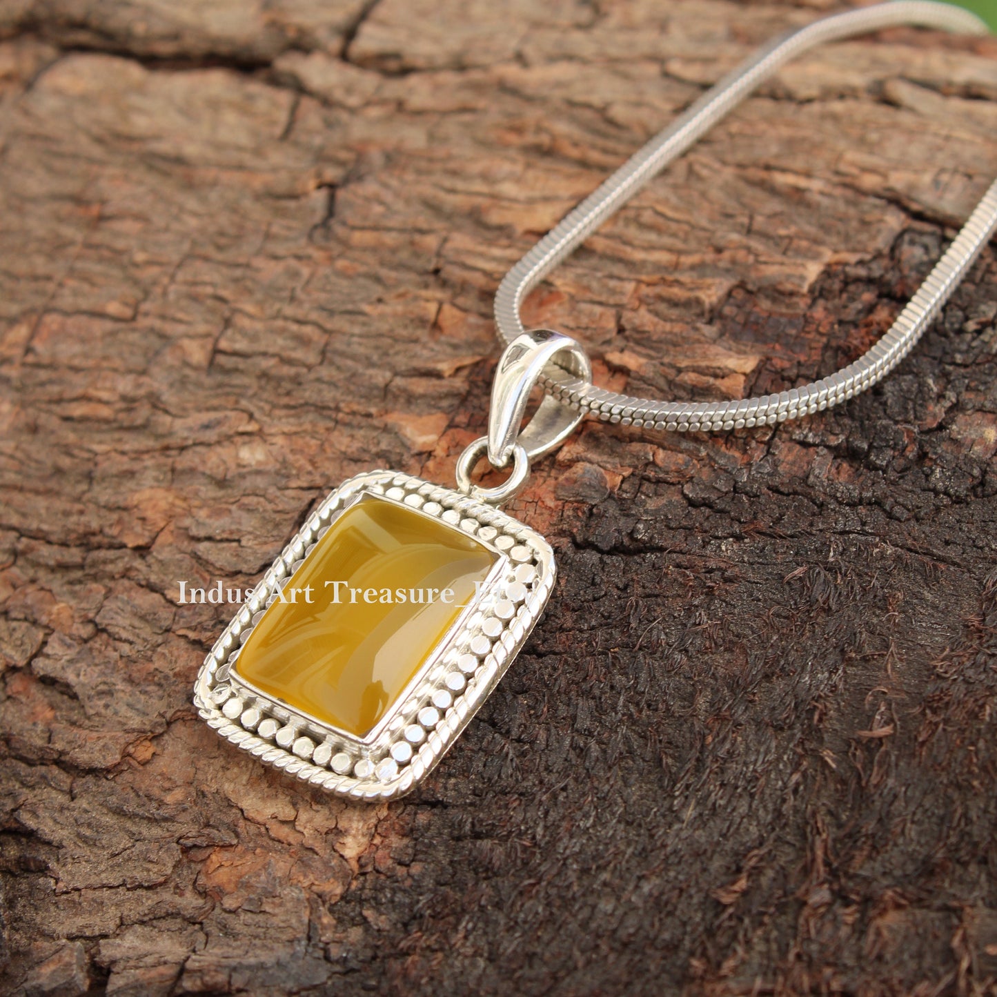 Yellow Onyx Boho Pendant