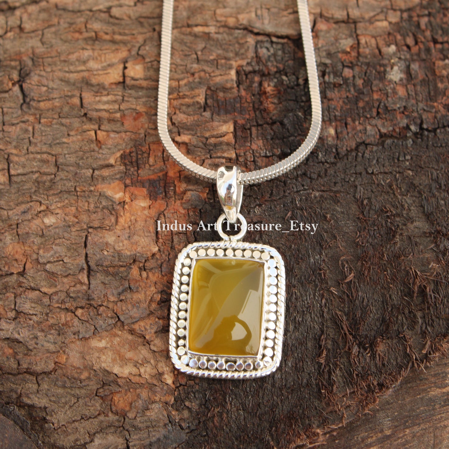Yellow Onyx Boho Pendant