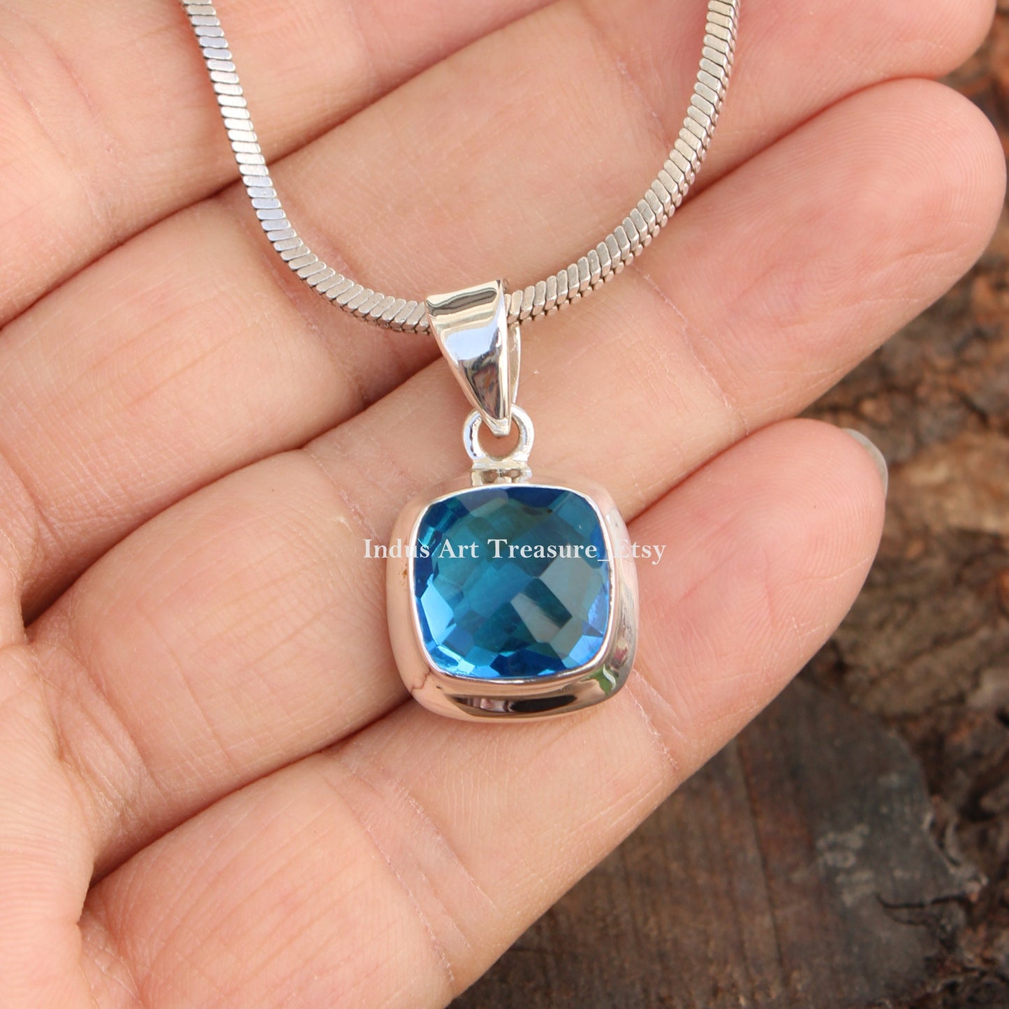 Swiss Blue Topaz Pendant