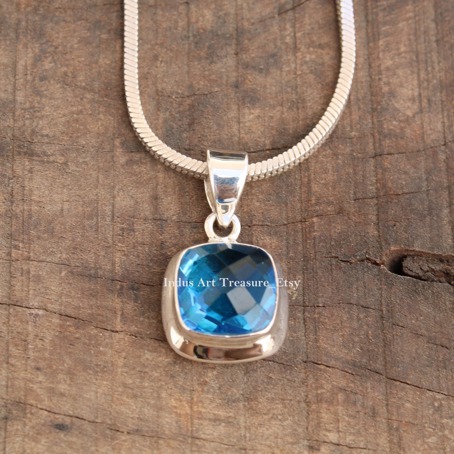 Swiss Blue Topaz Pendant