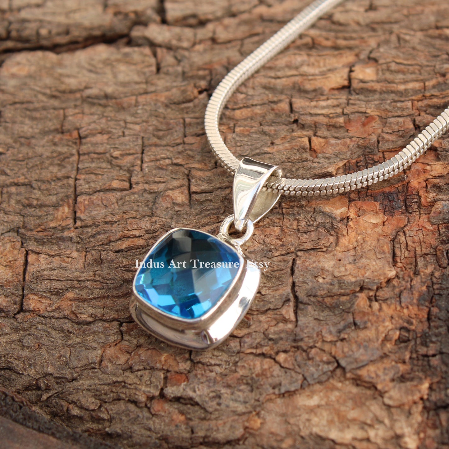 Swiss Blue Topaz Pendant