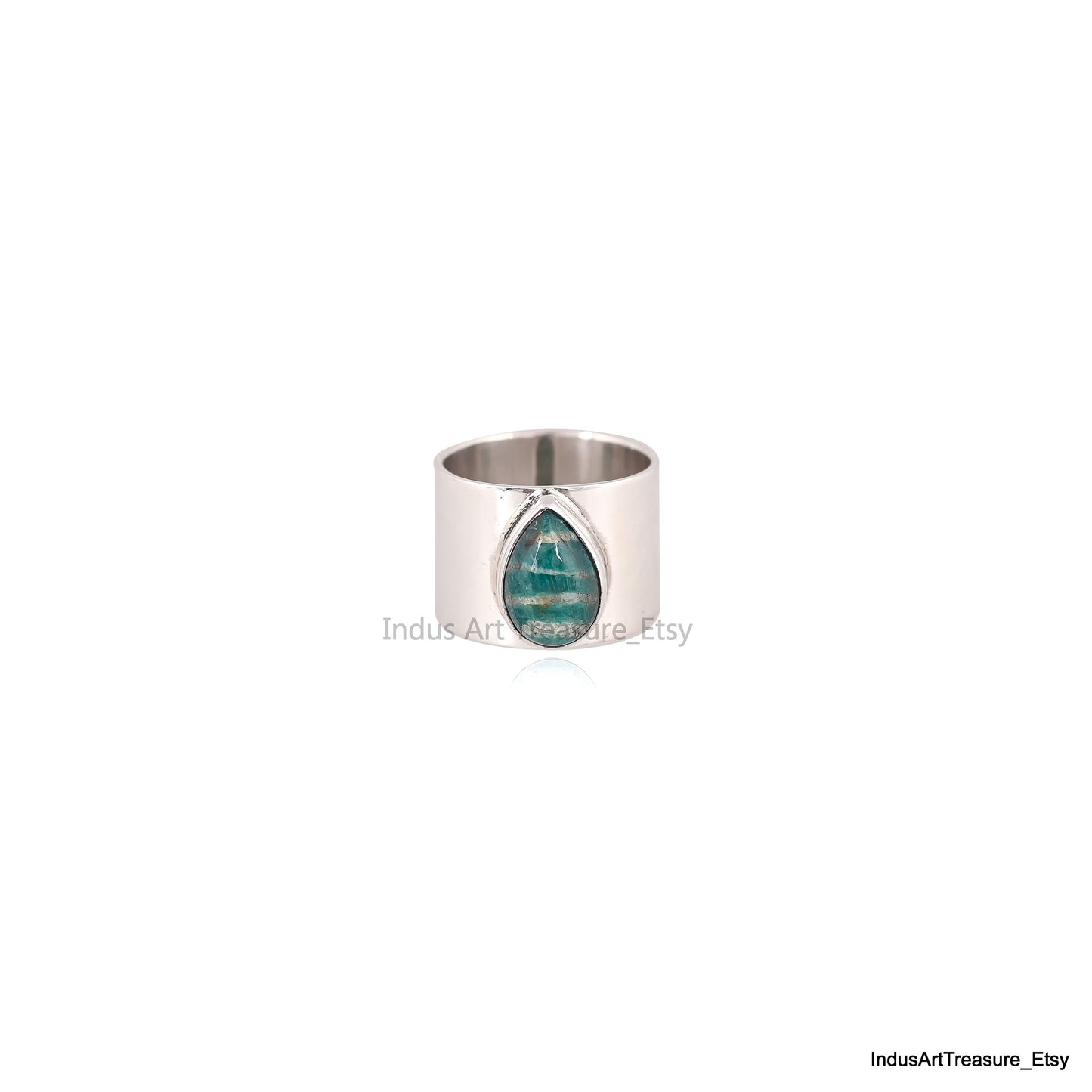 Amazonite Wide Band Ring