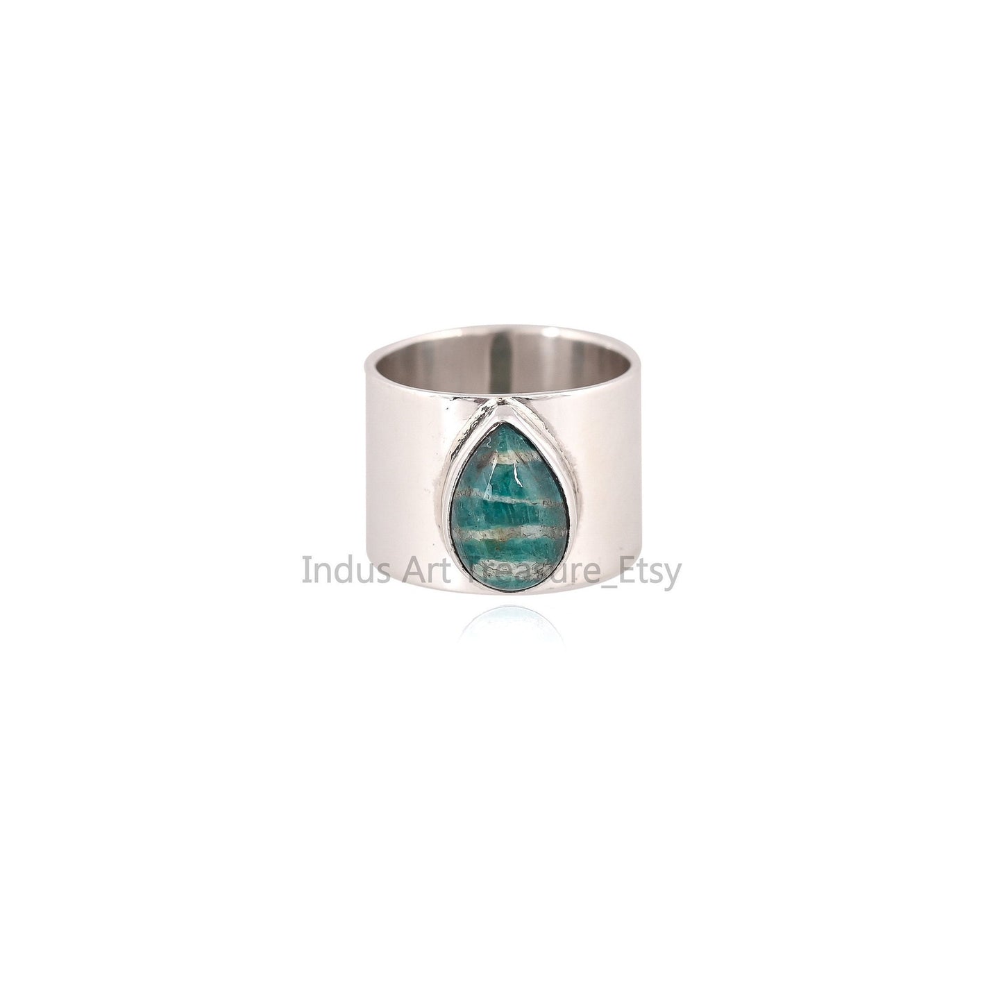 Amazonite Wide Band Ring