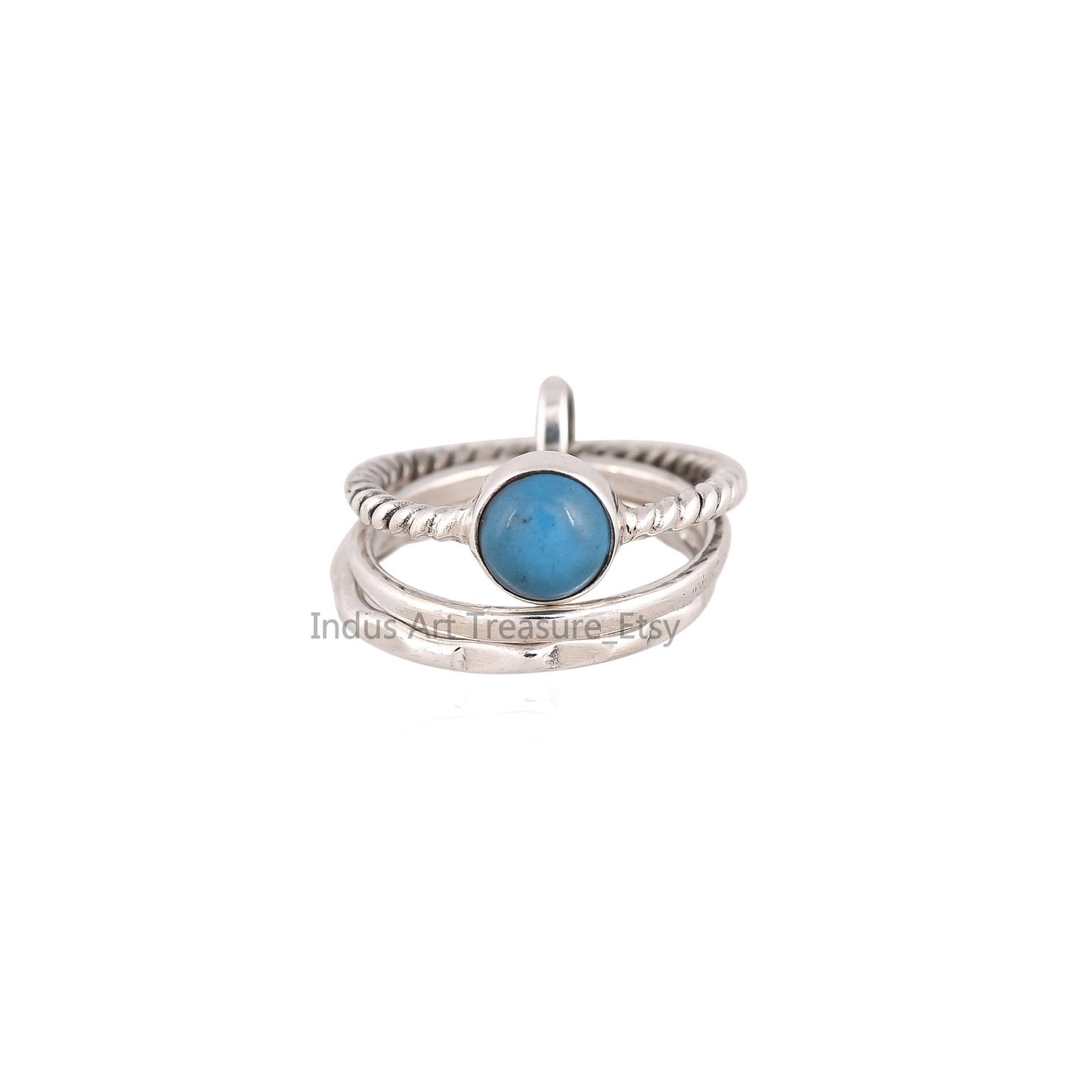Blue Turquoise Stacking Ring Set