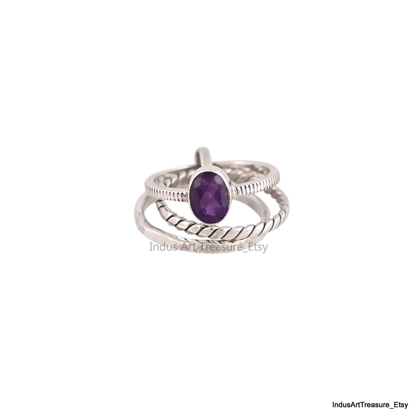 Amethyst Stacking Ring Set