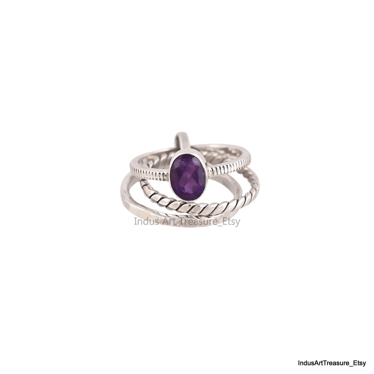 Amethyst Stacking Ring Set