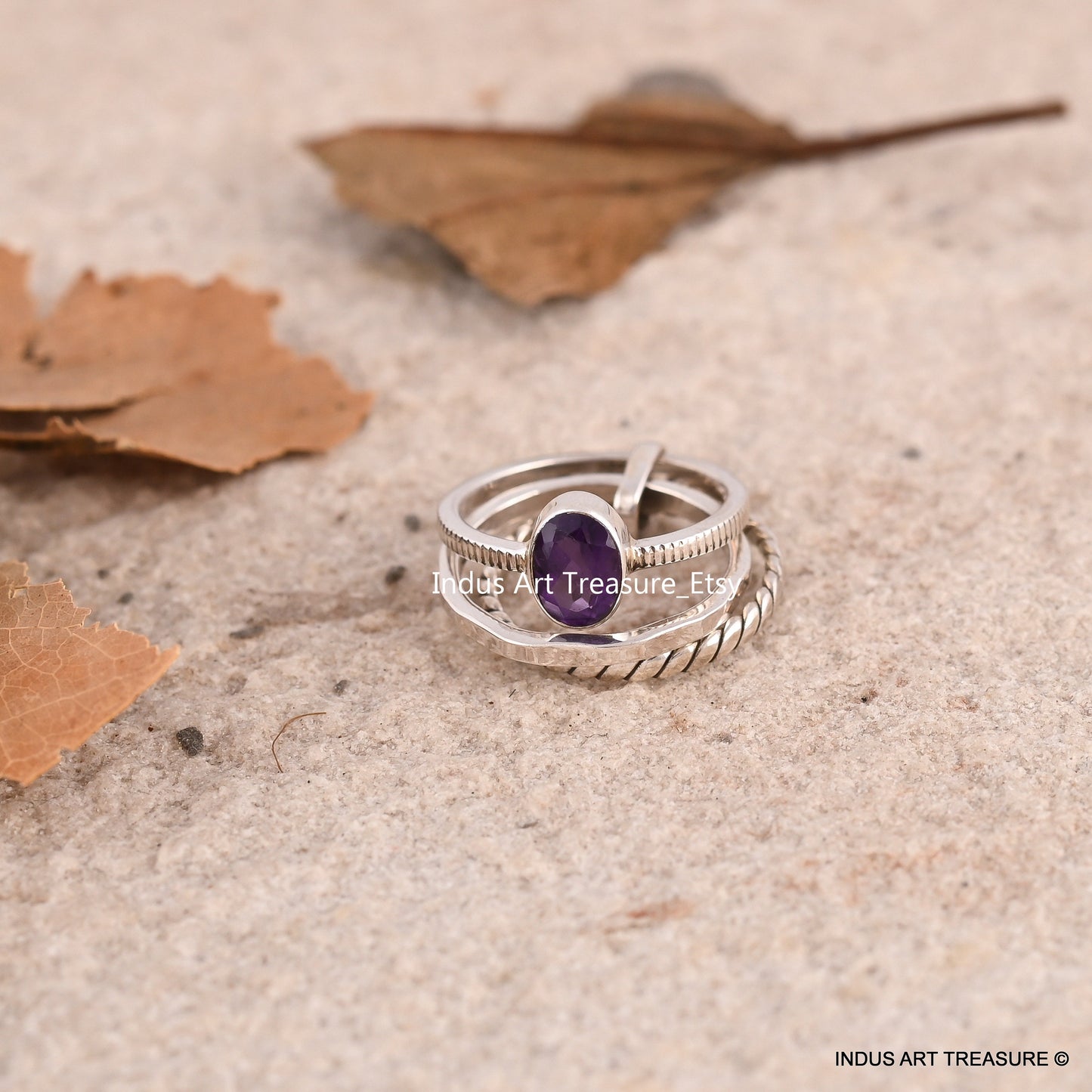 Amethyst Stacking Ring Set