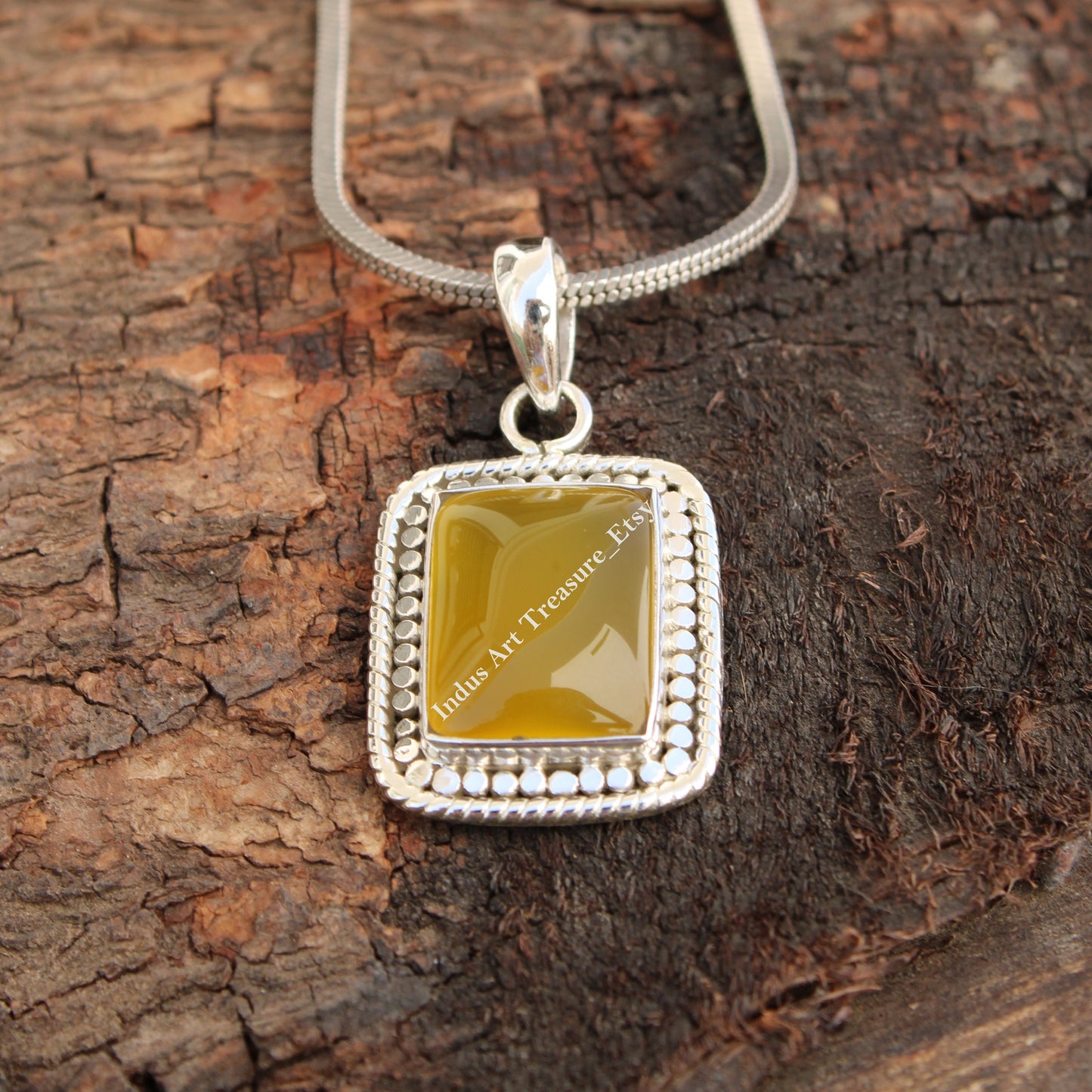 Yellow Onyx Boho Pendant