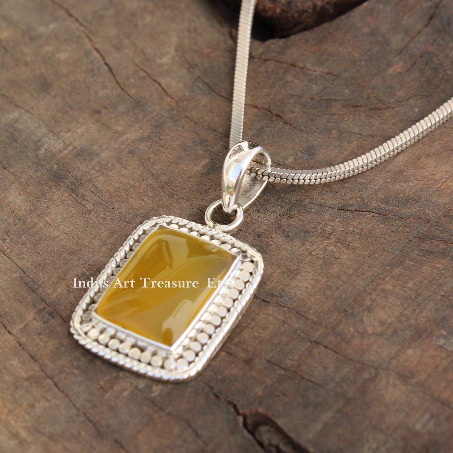 Yellow Onyx Boho Pendant