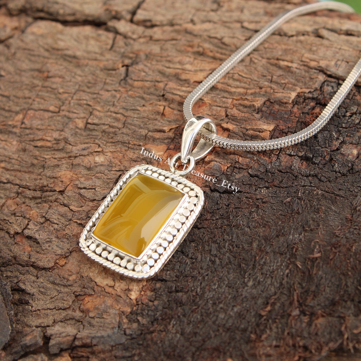 Yellow Onyx Boho Pendant