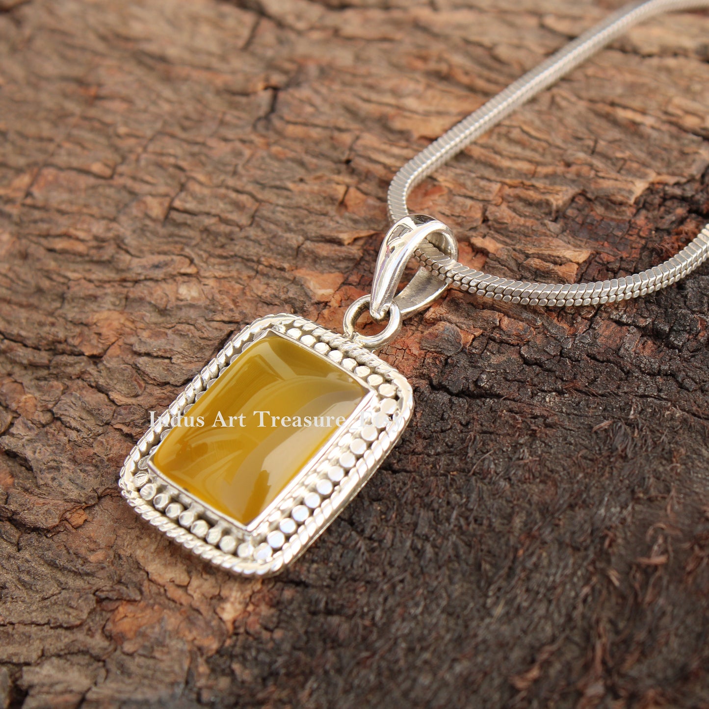 Yellow Onyx Boho Pendant