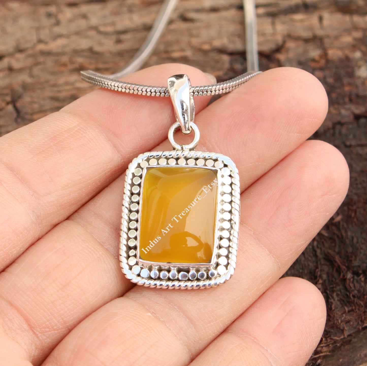 Yellow Onyx Boho Pendant