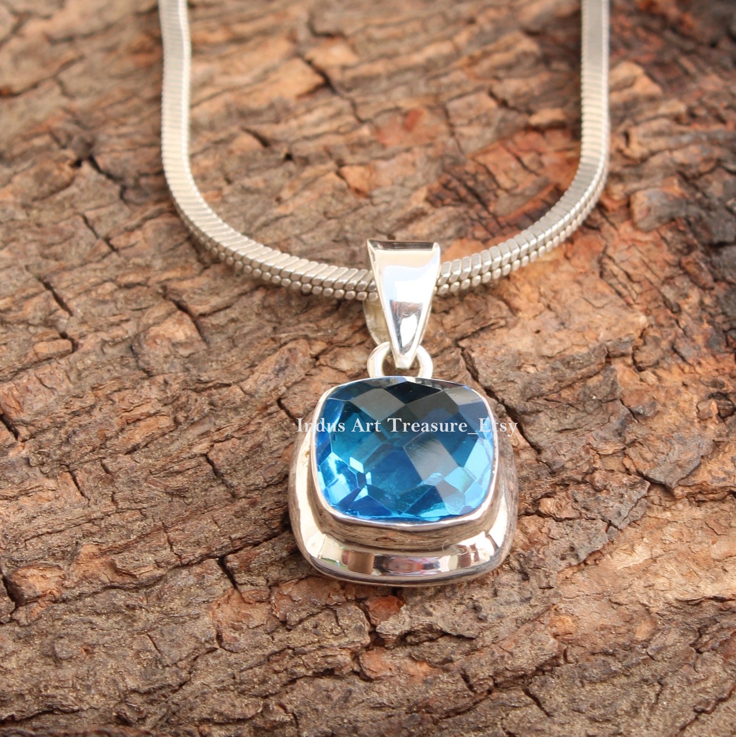 Swiss Blue Topaz Pendant
