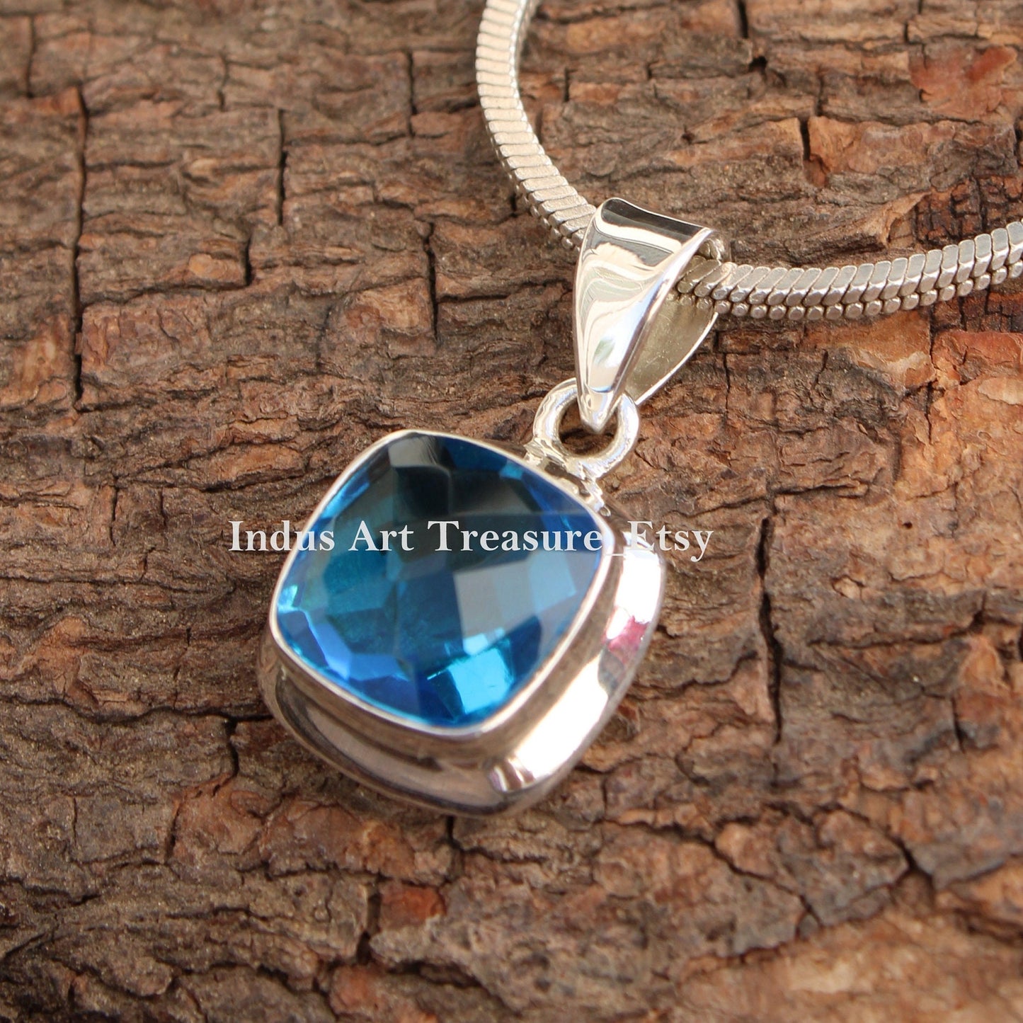 Swiss Blue Topaz Pendant