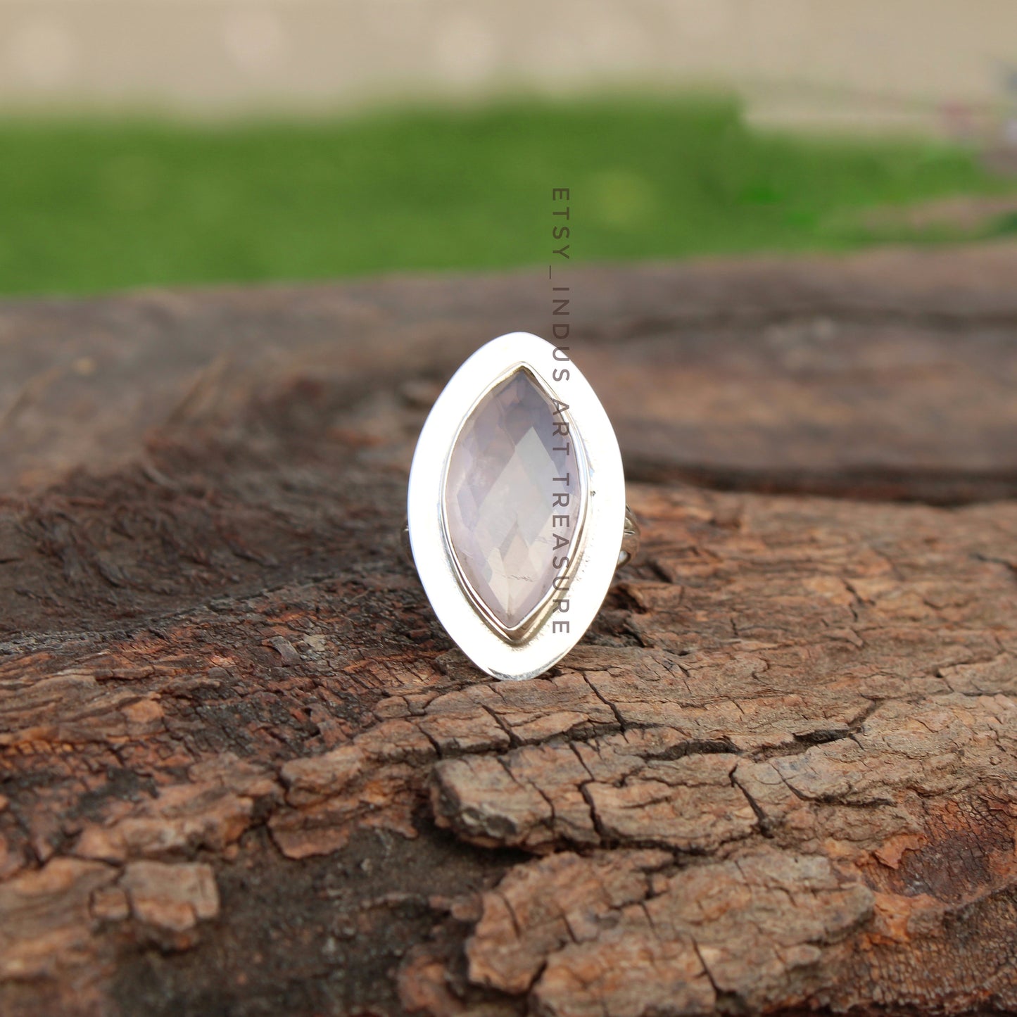 Rose Quartz Marquise Ring
