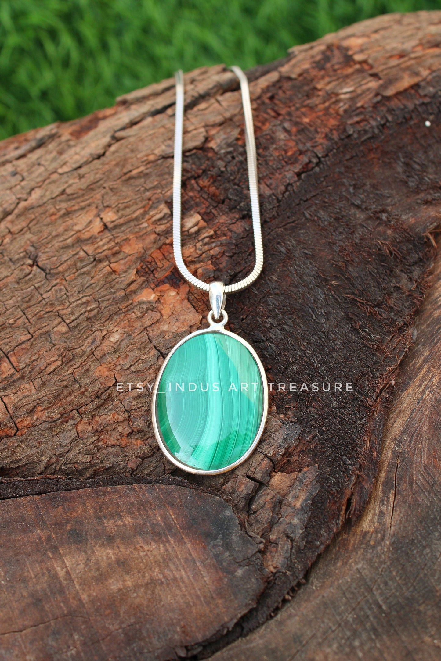Malachite & Lapis Double Sided Pendant