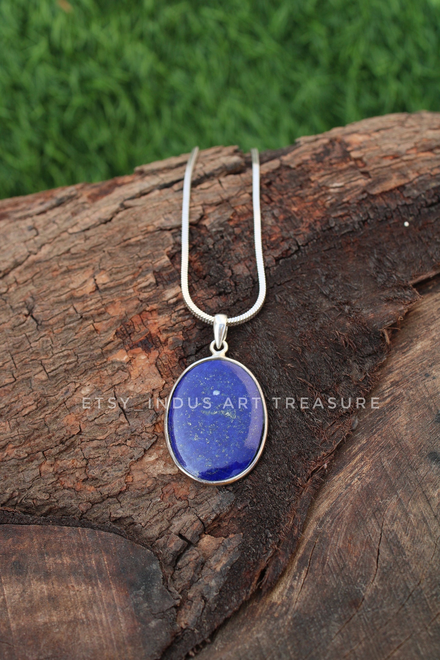 Malachite & Lapis Double Sided Pendant