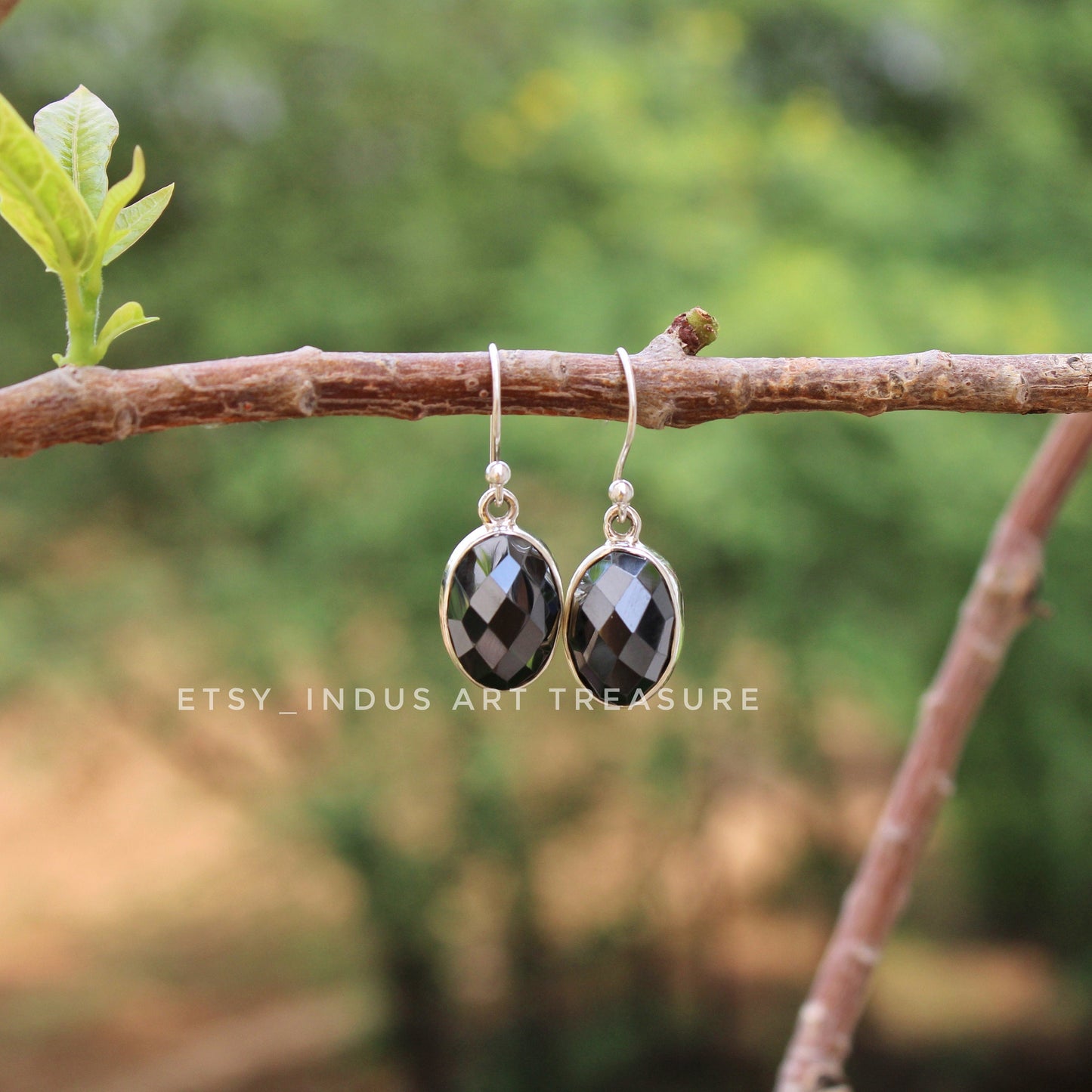 Hematite Oval Cut Earrings