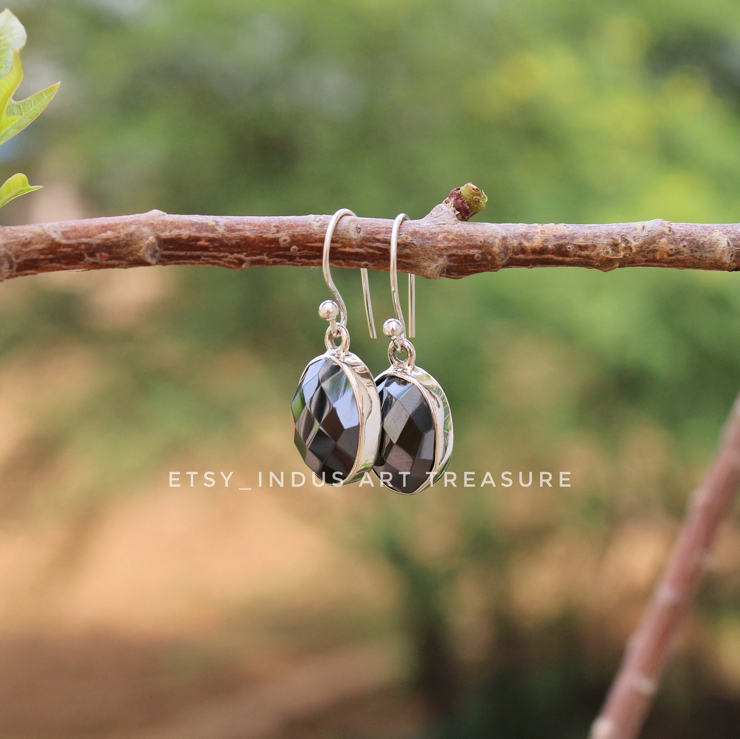 Hematite Oval Cut Earrings