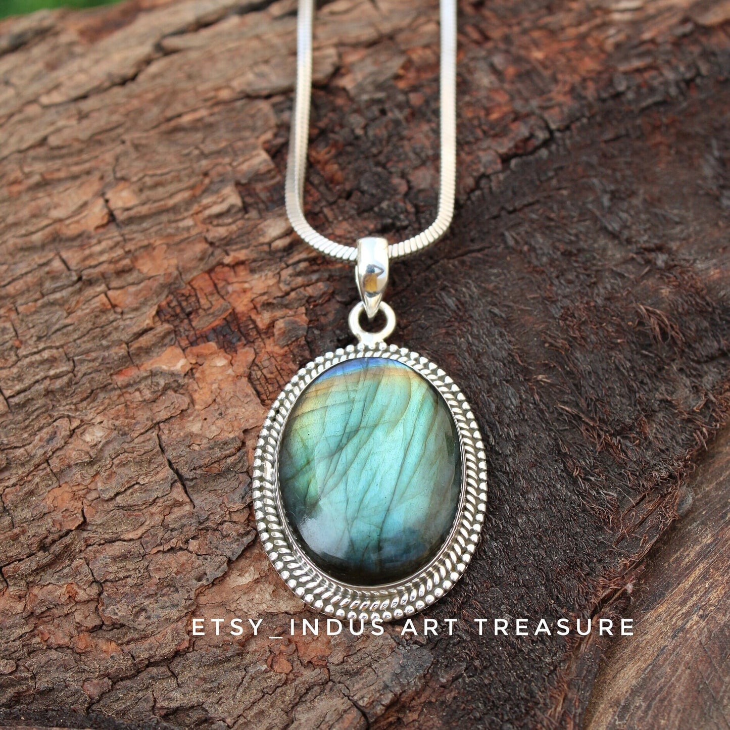 Blue Labradorite Statement Pendant