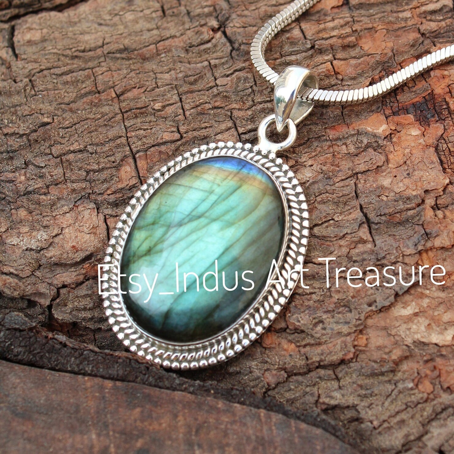 Blue Labradorite Statement Pendant