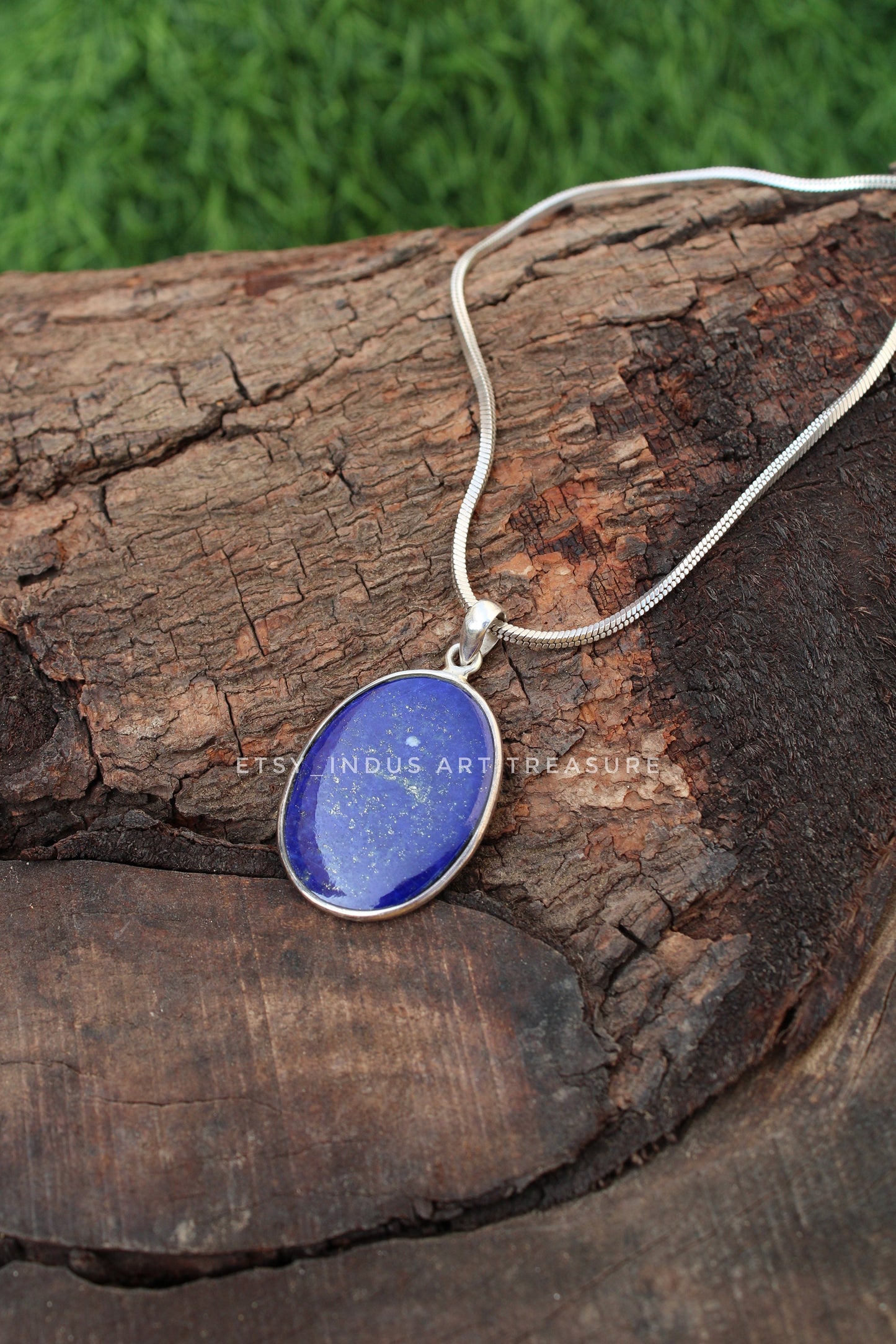 Malachite & Lapis Double Sided Pendant