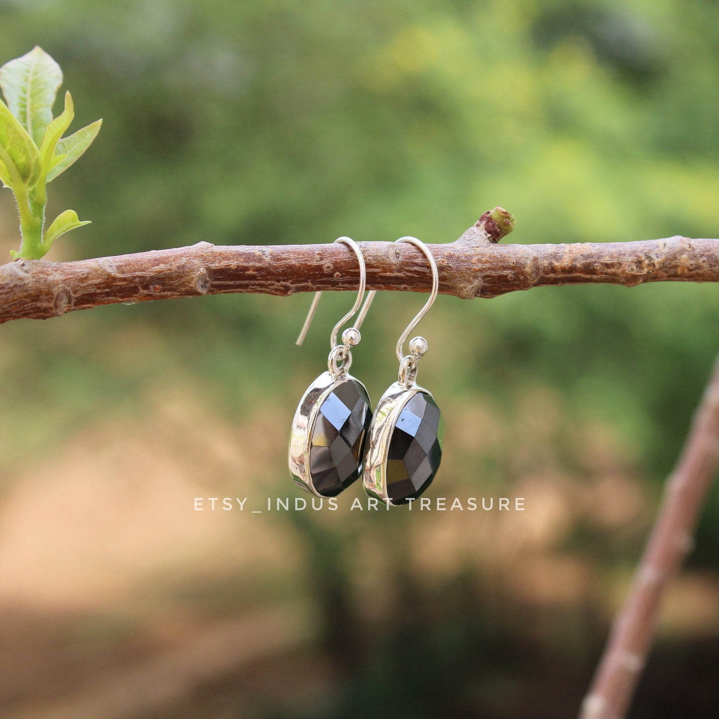 Hematite Oval Cut Earrings
