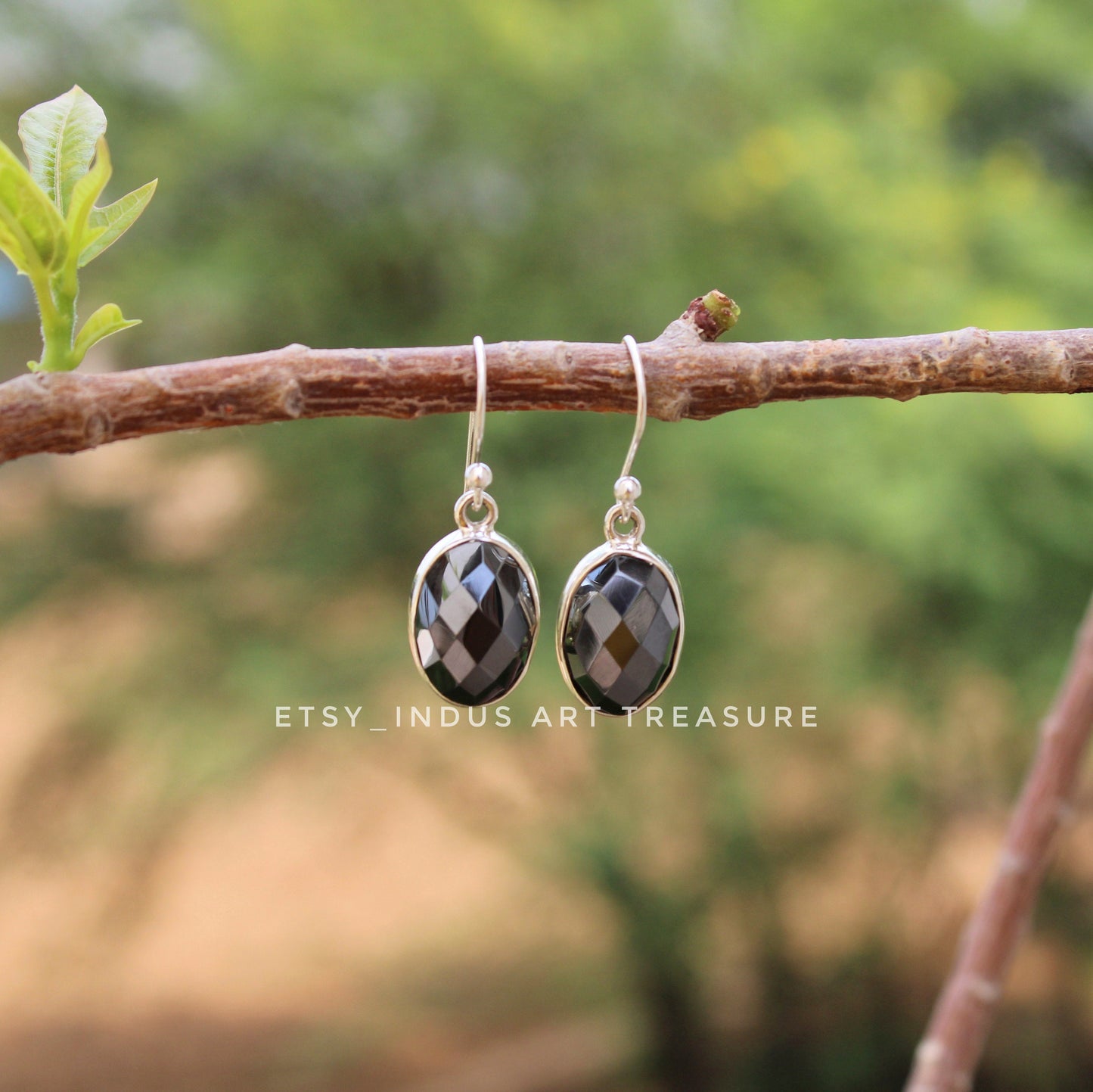 Hematite Oval Cut Earrings