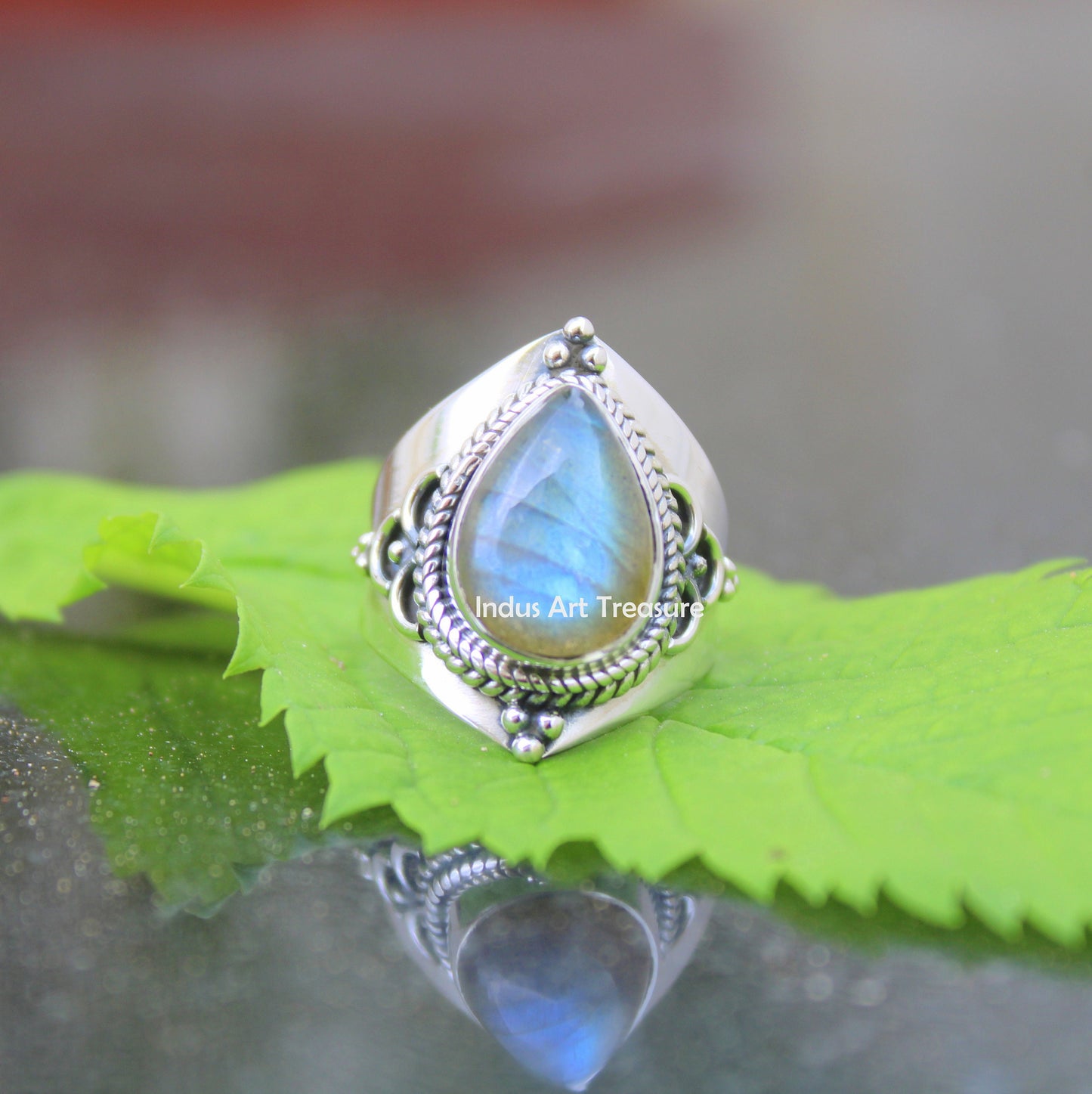 Blue Labradorite Boho Ring